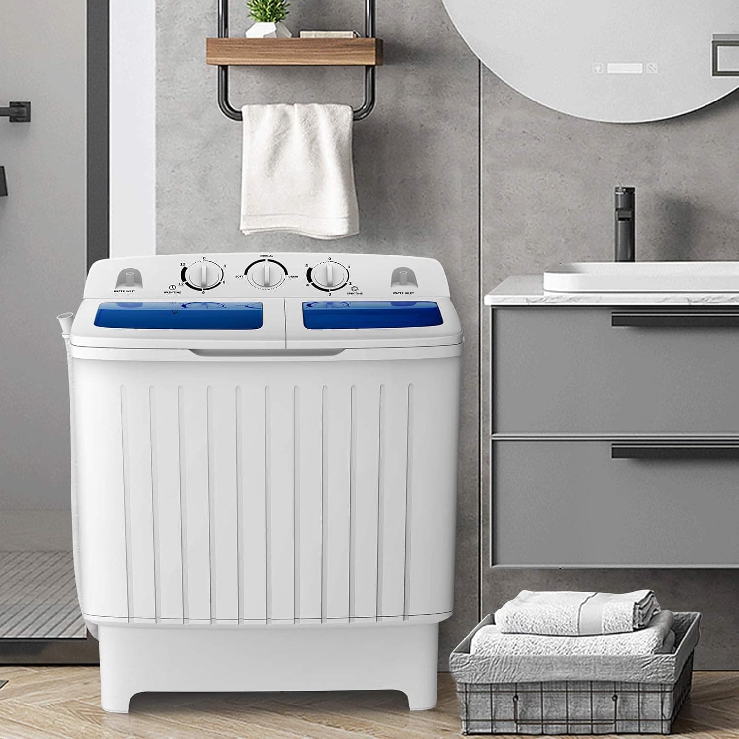 COSTWAY Twin Tub Portable Washing Machine 20 Lbs thumbnail 3