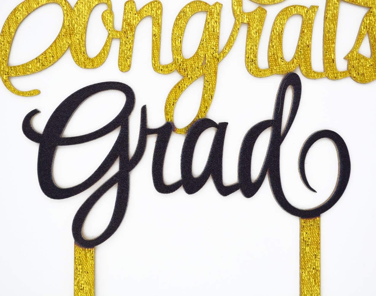 Congrats Grad Cake Topper 2026 (Gold and Black) thumbnail 5