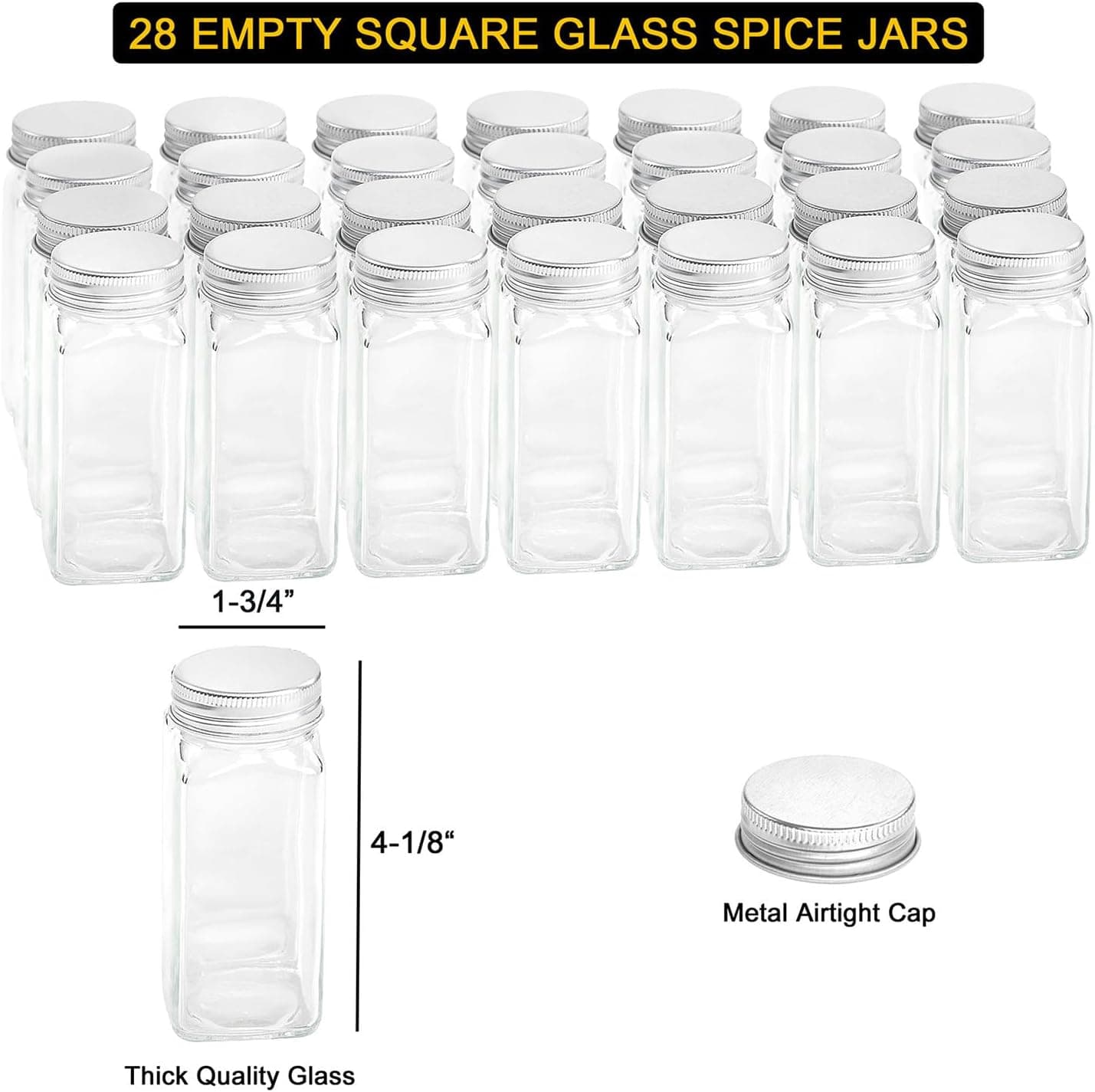 SpaceAid Spice Rack Organizer with 28 Spice Jars and 386 Labels thumbnail 4