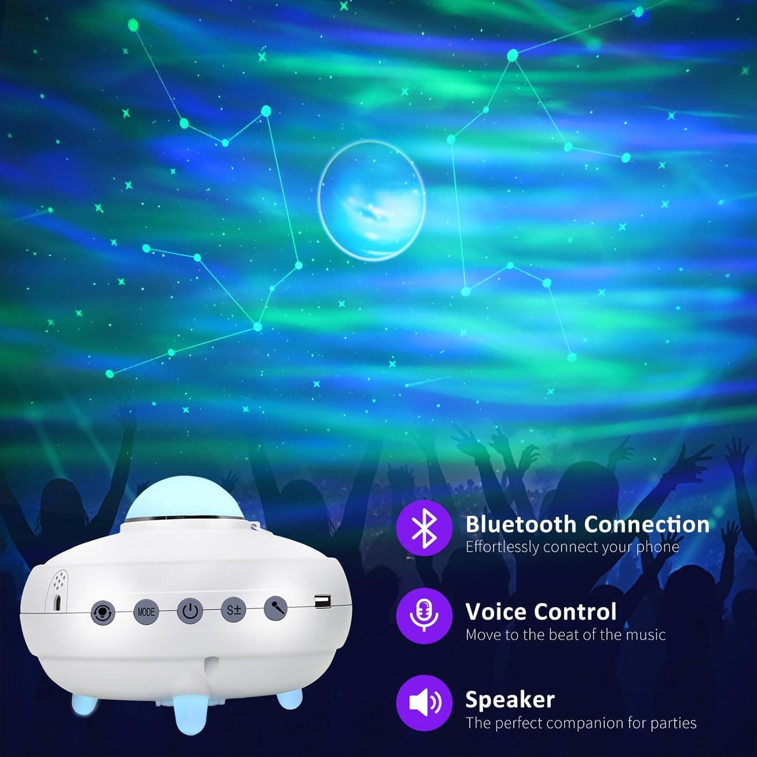 Galaxy Projector Northern Lights Aurora Lamp thumbnail 4