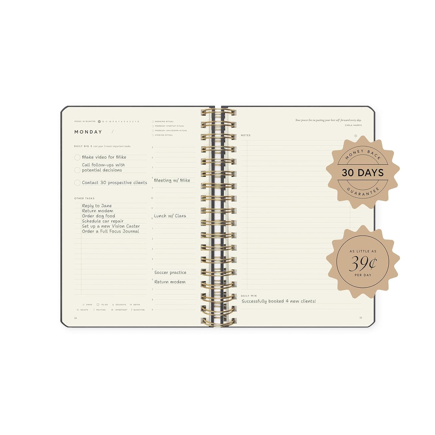 Full Focus Planner by Michael Hyatt (Linen Coil) thumbnail 3