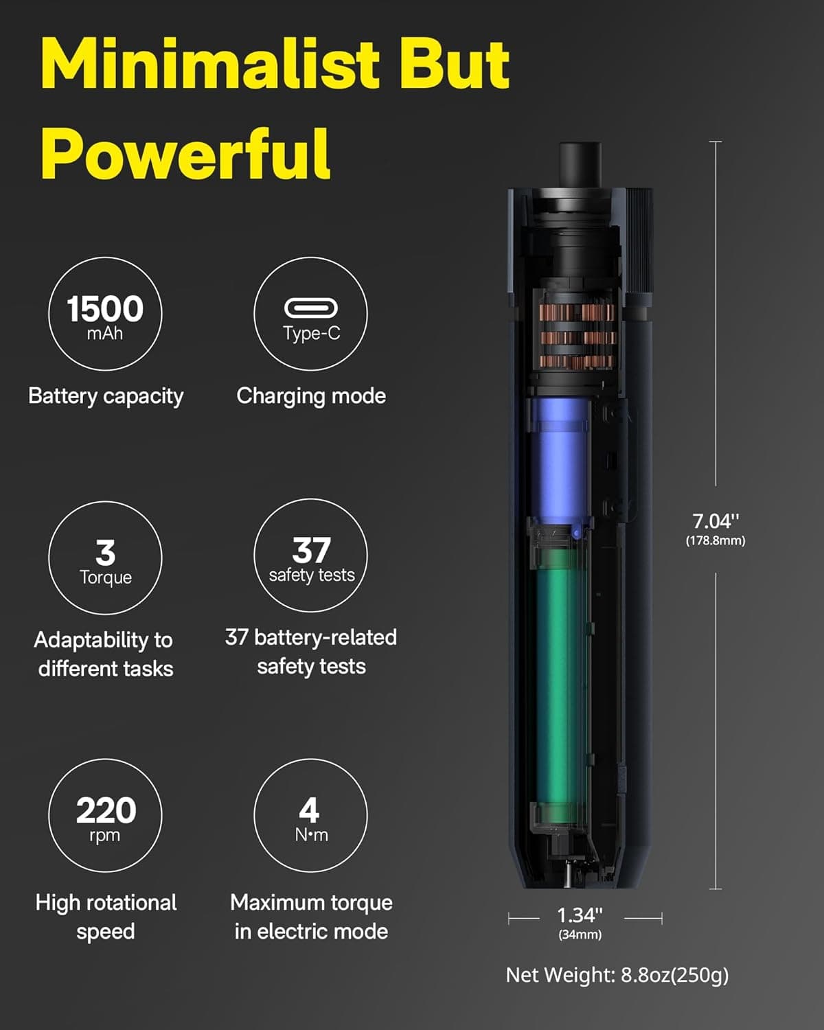 HOTO 3.6V Rechargeable Cordless Screwdriver Set thumbnail 3