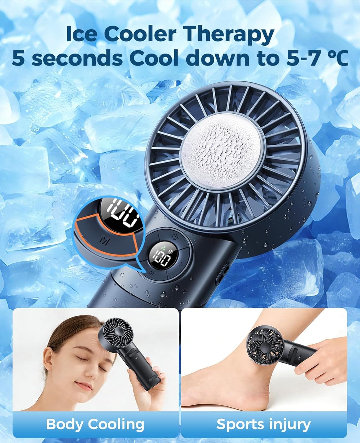 Eastfox 2026 3-in-1 Handheld Turbo Fan with Ice Cooler thumbnail 2