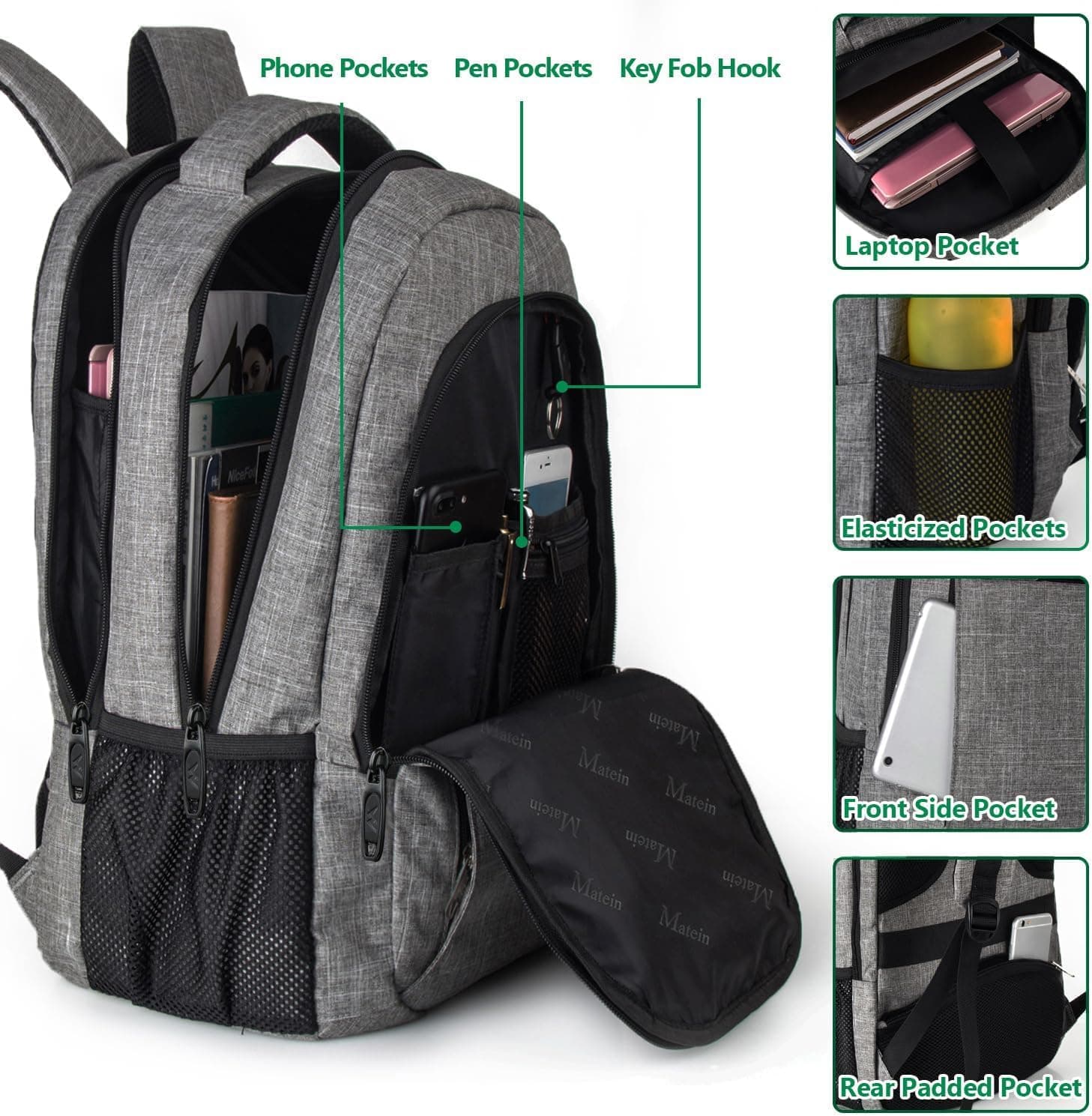 Matein Travel Laptop Backpack thumbnail 5