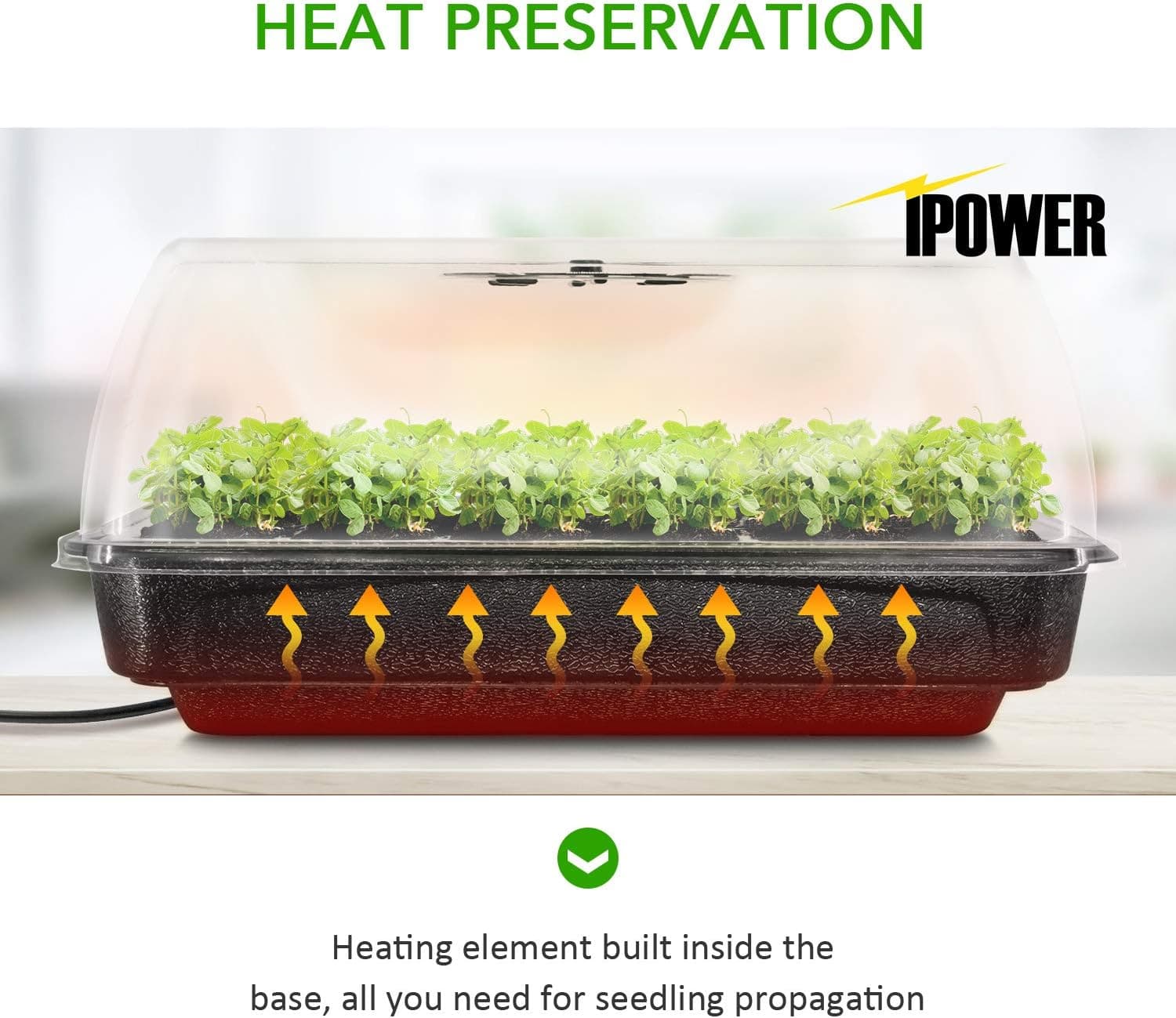 iPower Heating Seed Starter Germination Kit with Dome thumbnail 2