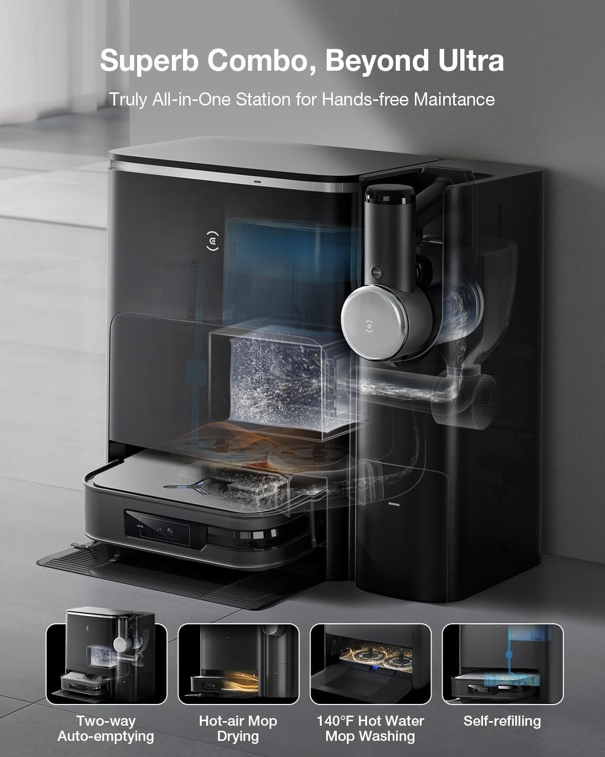 Ecovacs Deebot X2 Combo Robot Vacuum & Mop thumbnail 2