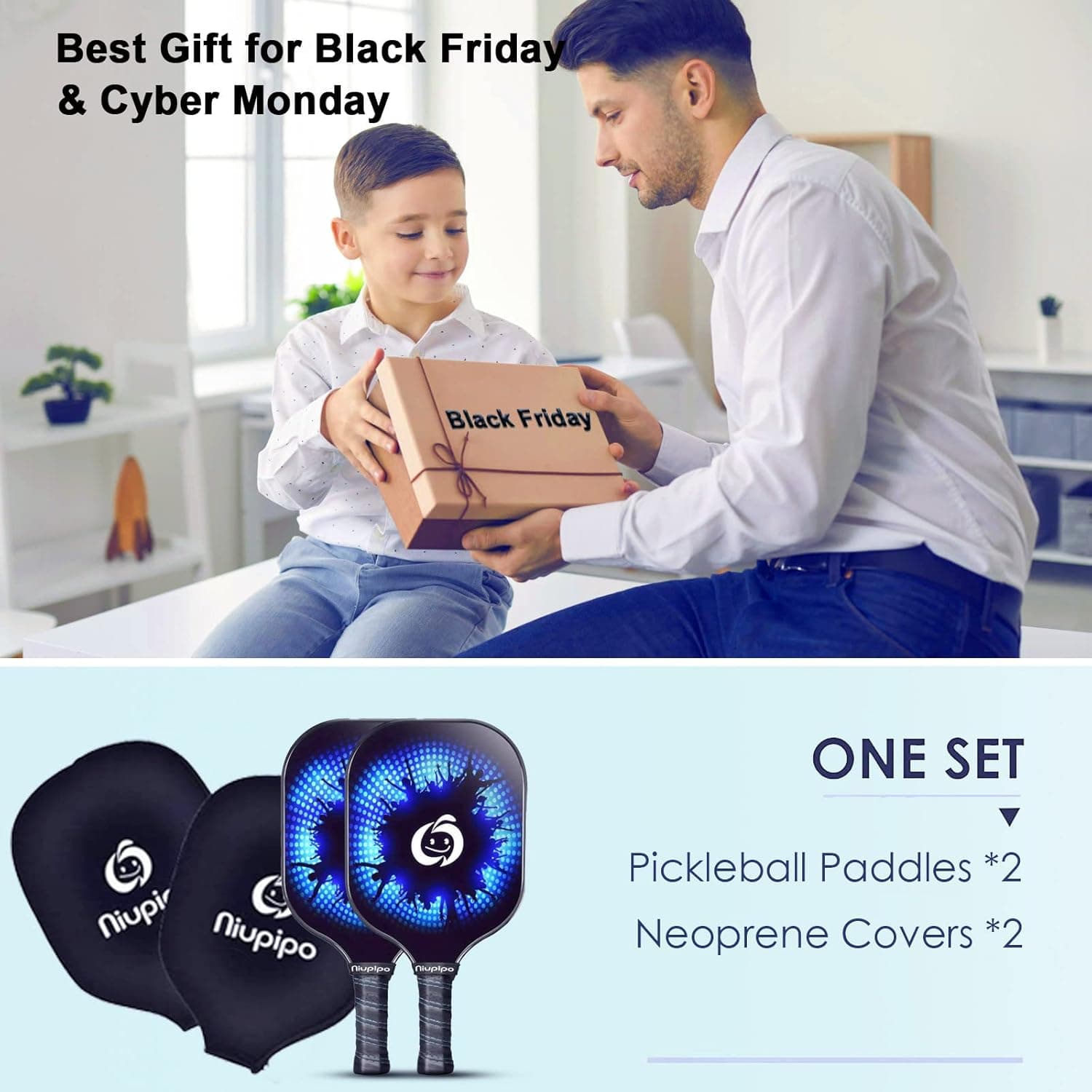 niupipo Carbon Fiber Pickleball Paddle Set of 2 thumbnail 2