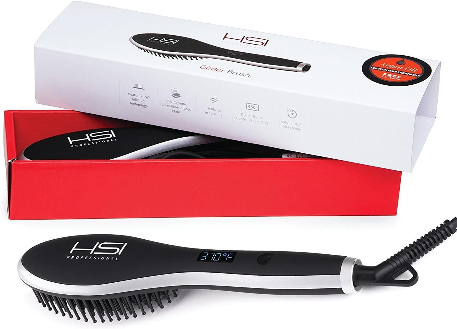 HSI Professional Ceramic Tourmaline Ionic Flat Iron Glider Brush thumbnail 2