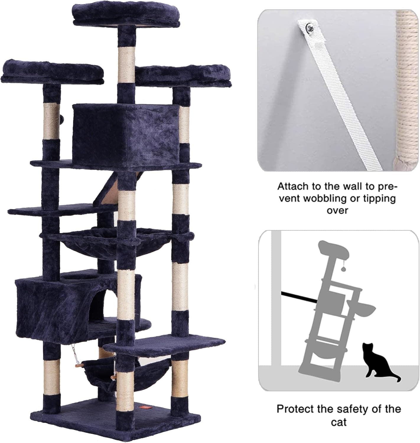 Heybly 73-Inch Cat Tree for Large Cats thumbnail 5