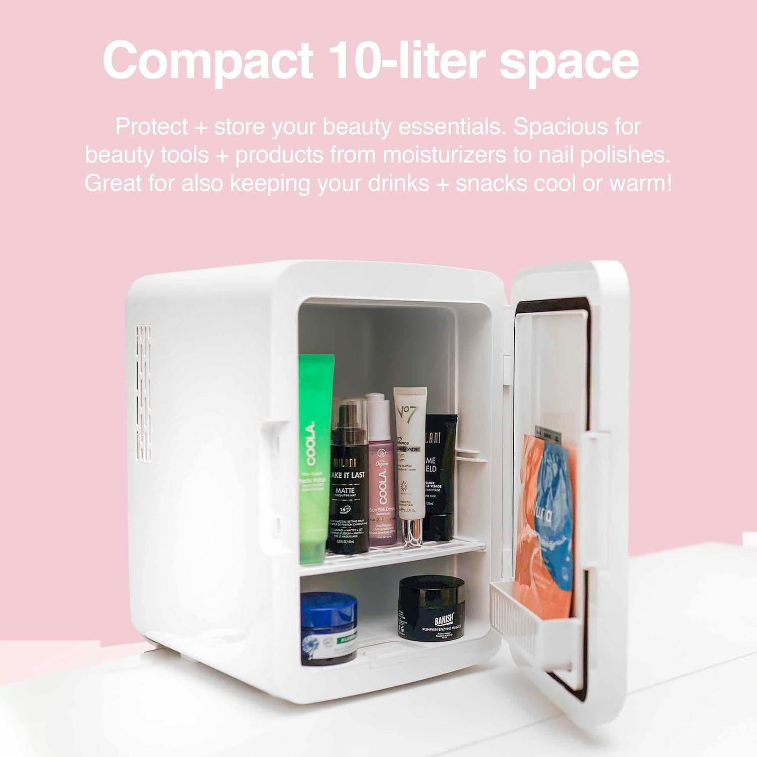 Cooluli Glow 10L Mini Skincare Fridge with Mirror & LED Light thumbnail 2