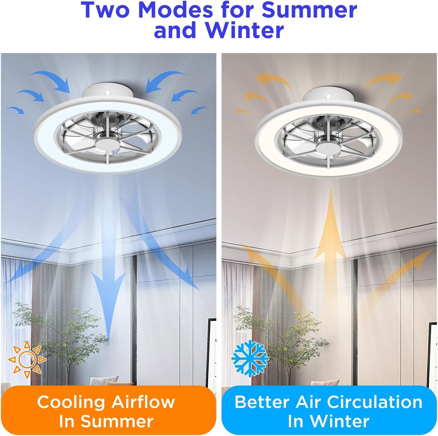 ocioc 18" Smart Low Profile Ceiling Fan with RGB Ambient Light thumbnail 4