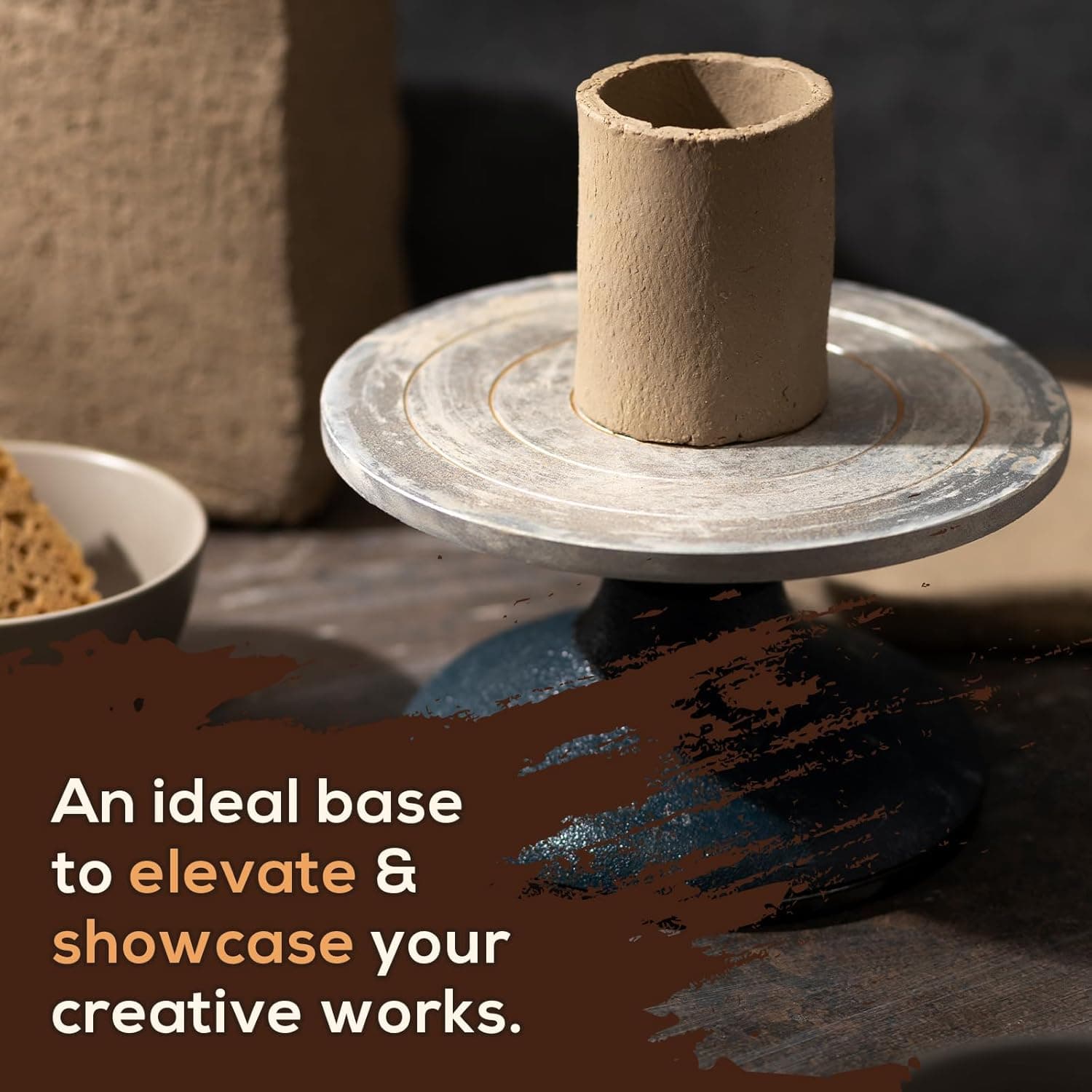 Falling in Art 12 Inch Heavy Duty Metal Pottery Banding Wheel thumbnail 3