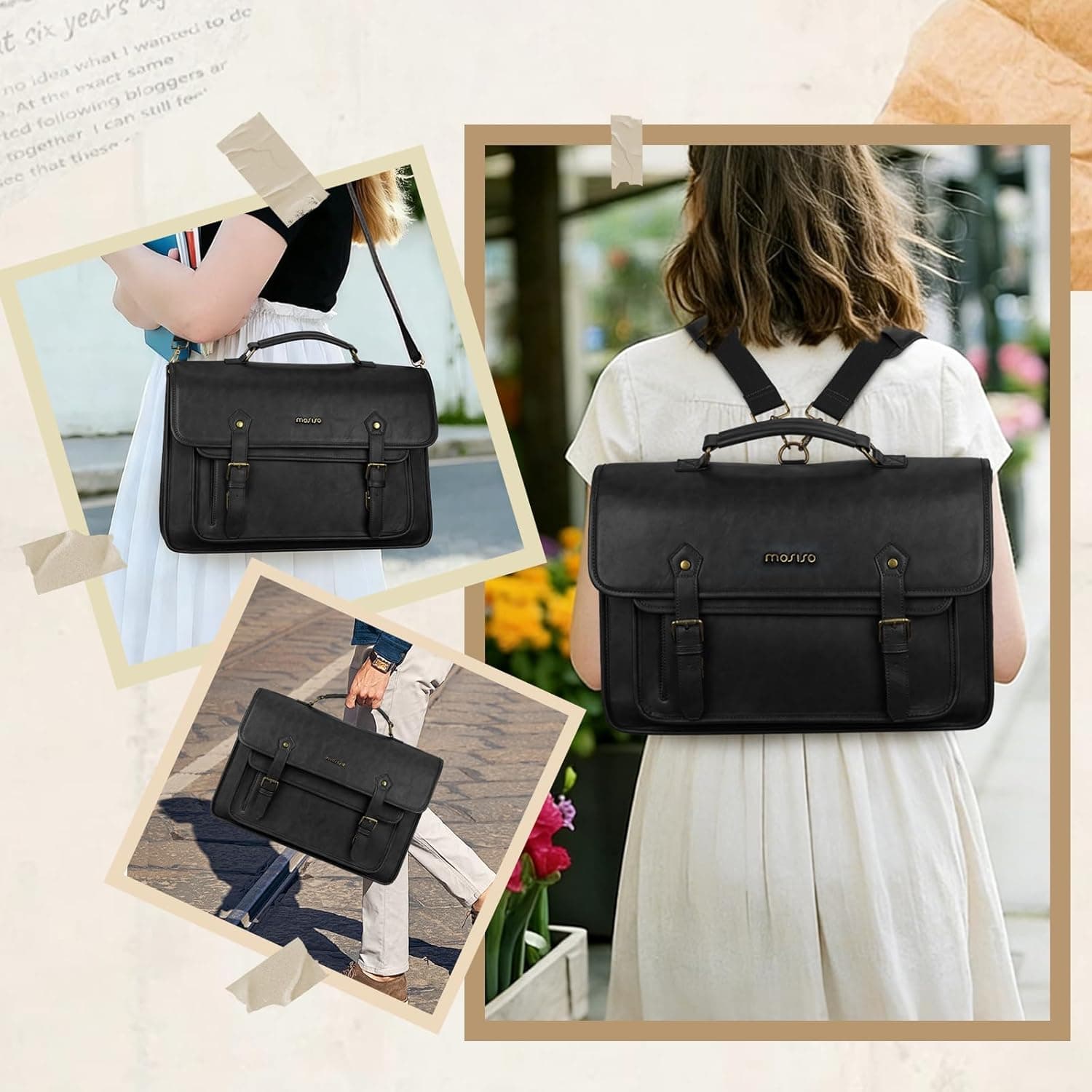 MOSISO 3-in-1 Laptop Bag Briefcase Messenger Backpack 15.6 Inch thumbnail 2