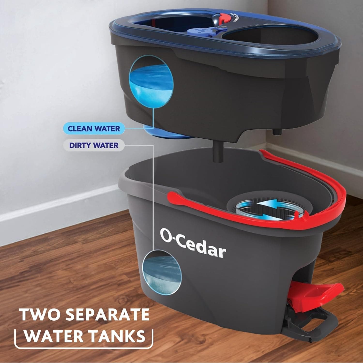 O-Cedar EasyWring RinseClean Spin Mop & Bucket System thumbnail 2