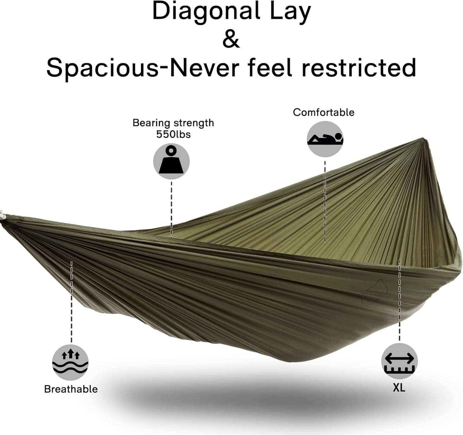 Onewind 11ft Camping Hammock with Bug Net thumbnail 5