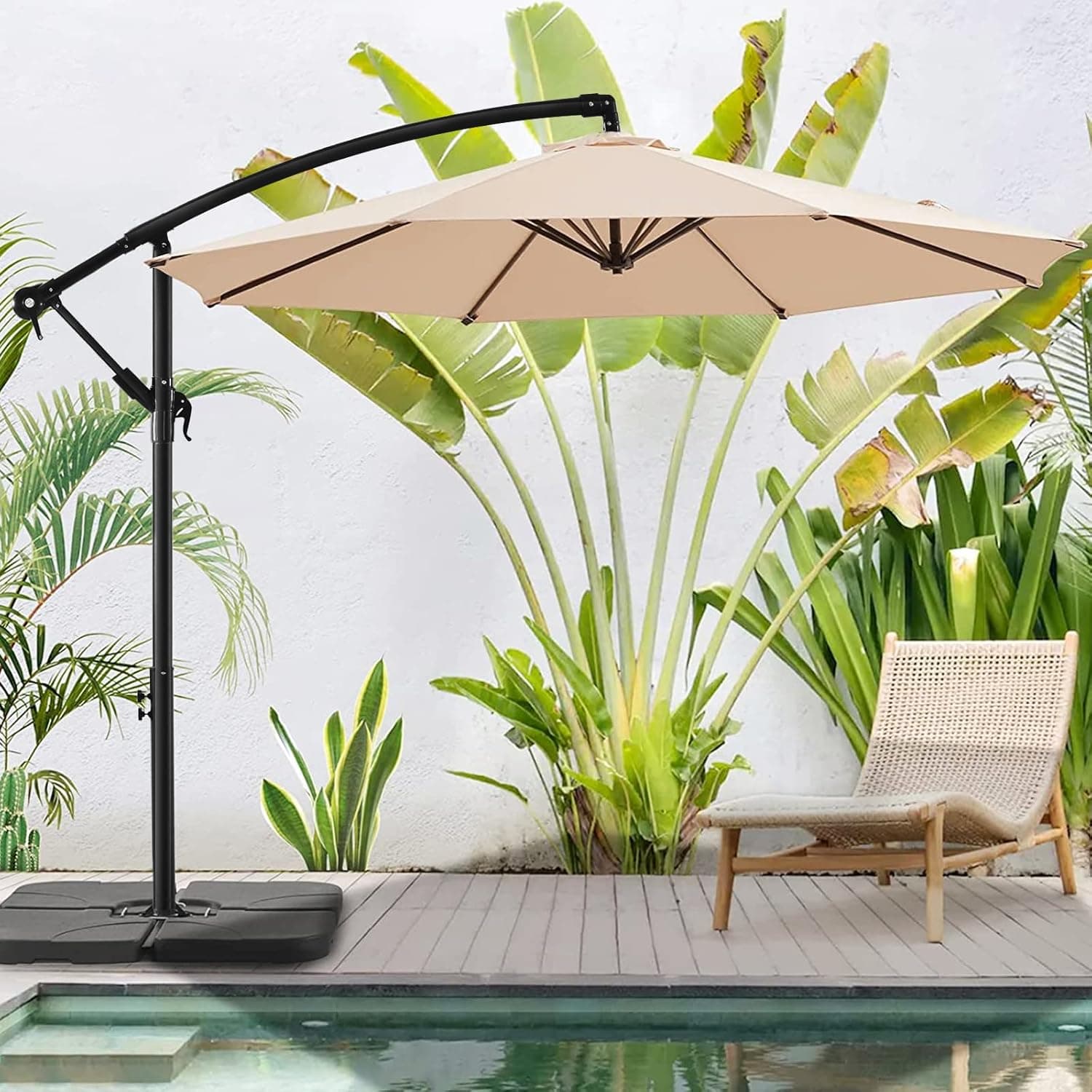 BLUU BANYAN 10 FT Patio Offset Cantilever Umbrella with Infinite Tilt and Cross Base - image 1