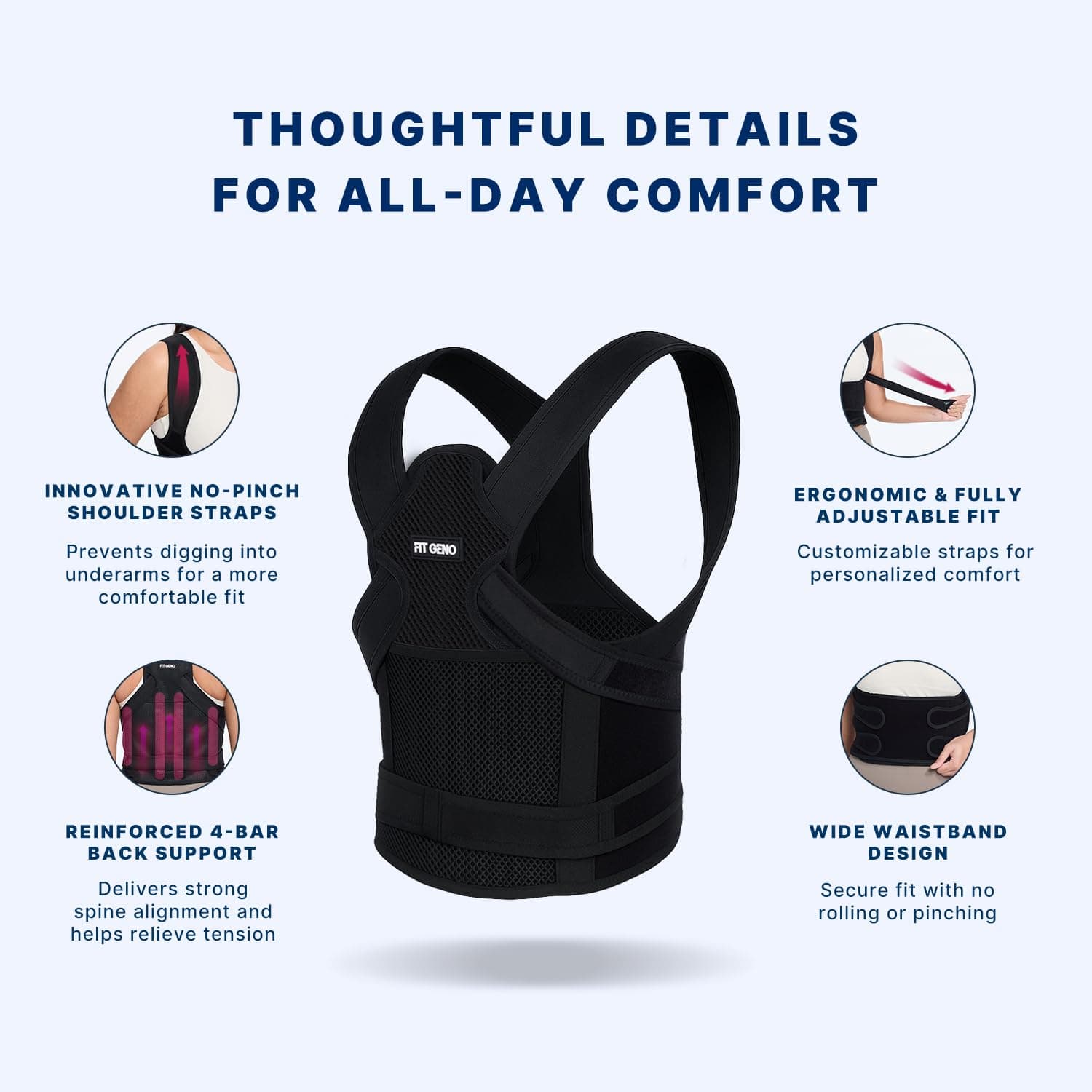 Fit Geno Back Brace Posture Corrector thumbnail 4