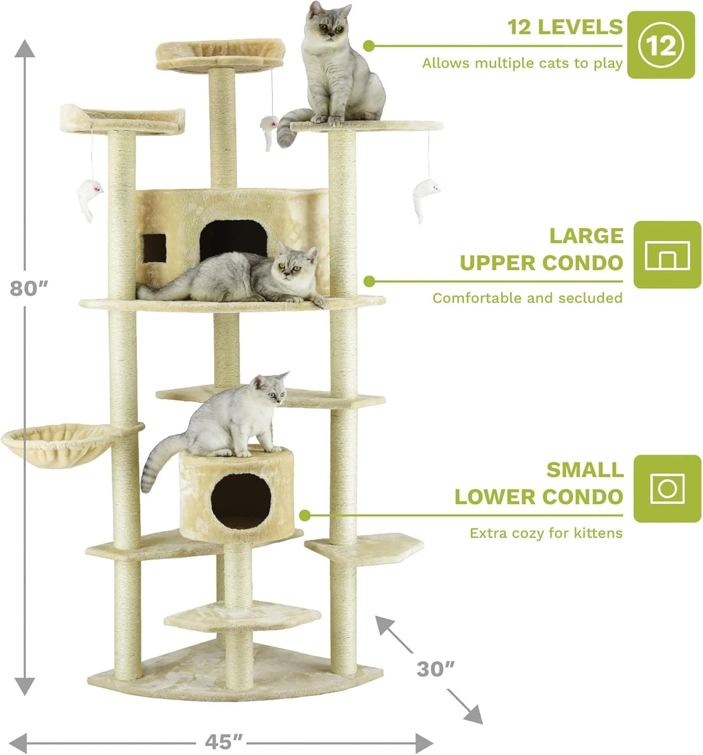 Go Pet Club 80-Inch Cat Tree thumbnail 2