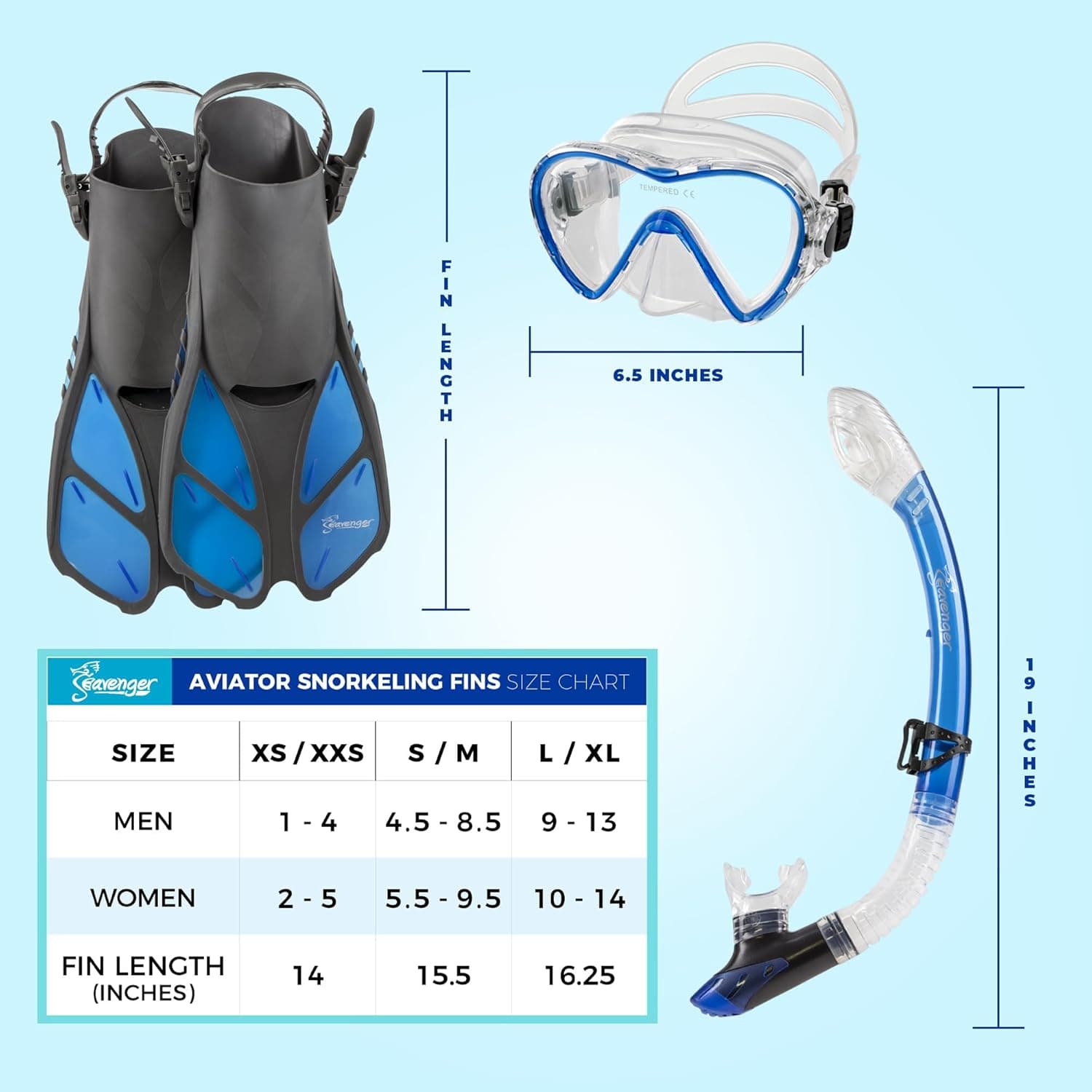 Seavenger Aviator Snorkeling Set with Gear Bag thumbnail 5