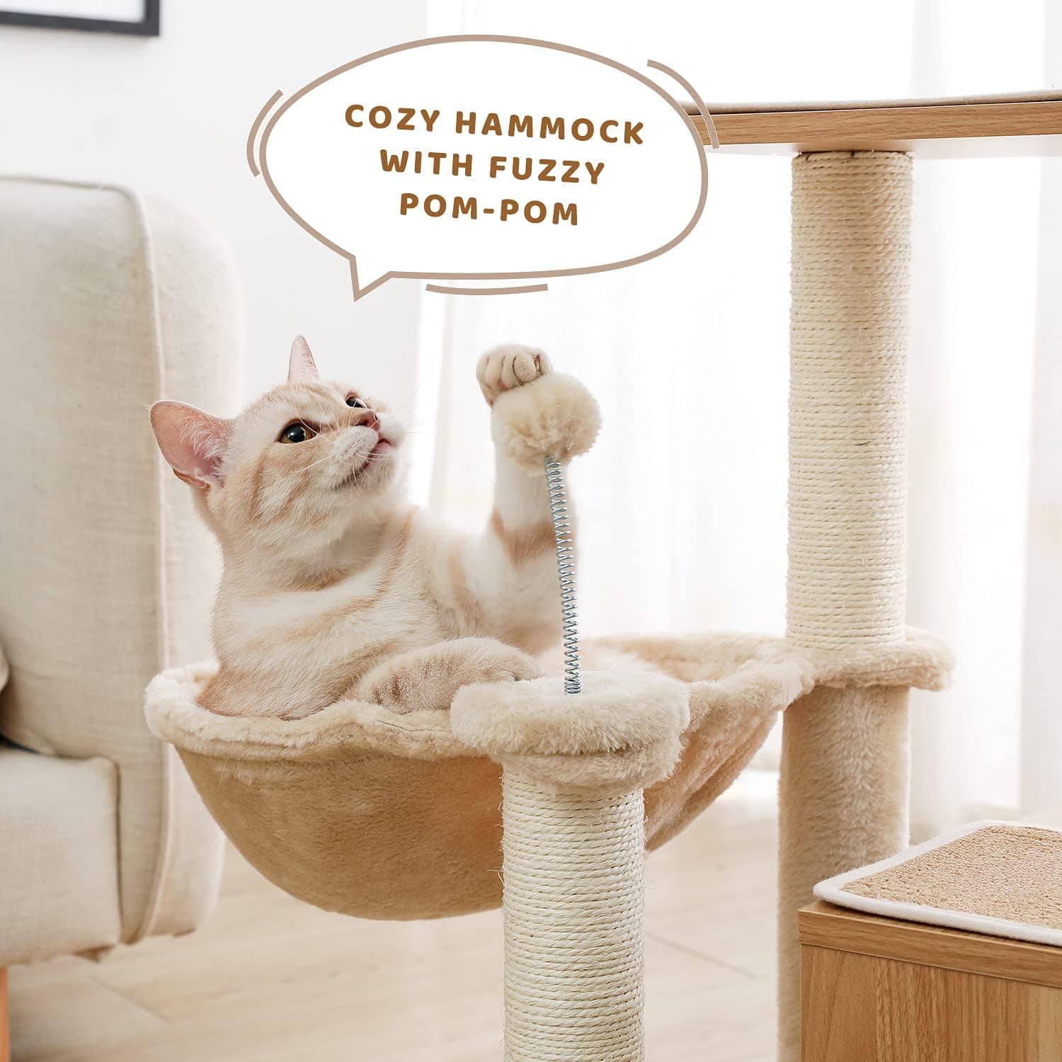 PETEPELA 42.5-Inch Modern Cat Tower thumbnail 3