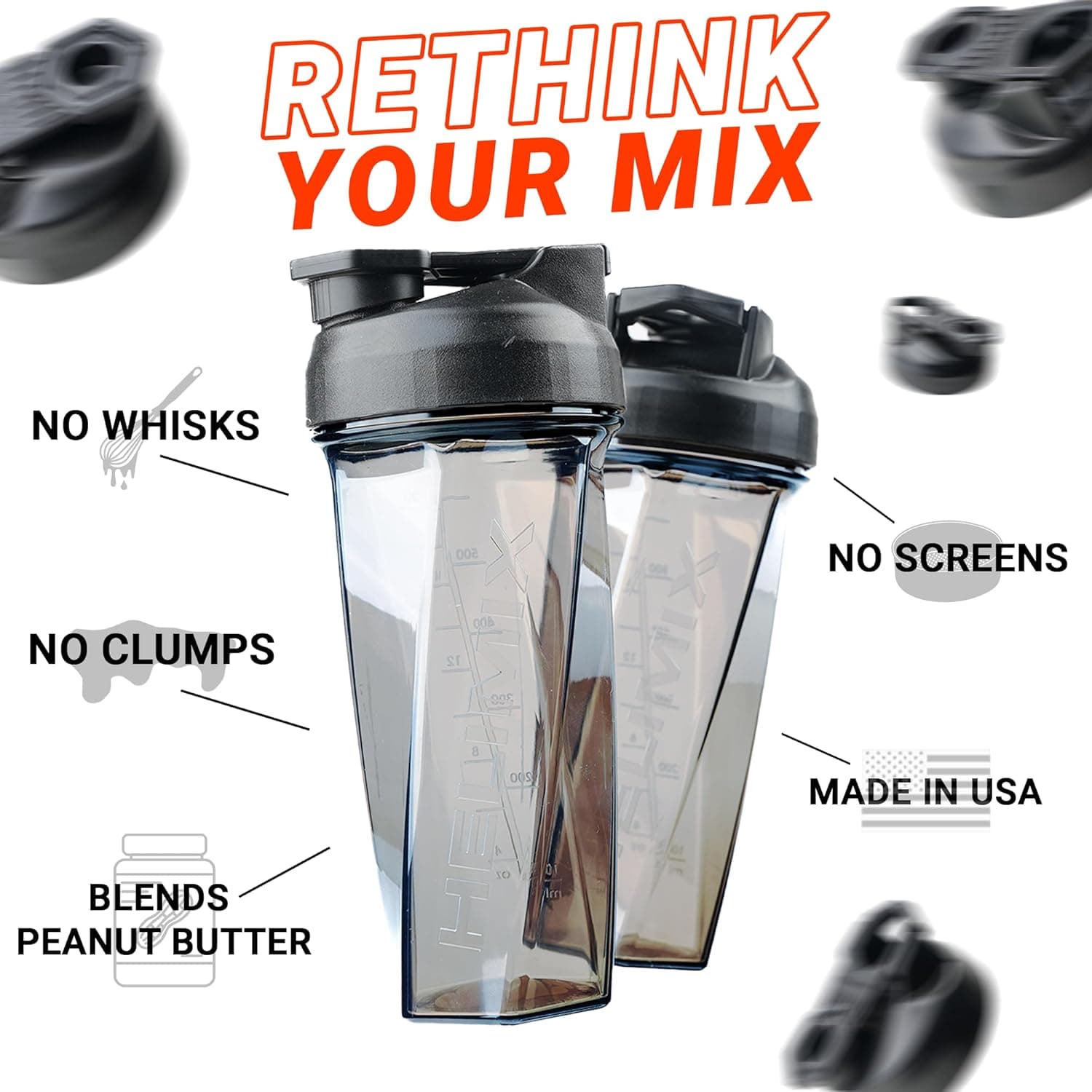 Helimix 2.0 Vortex Blender Shaker Bottle 28oz thumbnail 2