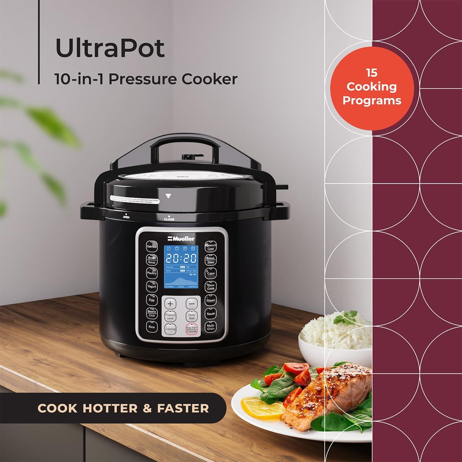Mueller UltraPot 10-in-1 Electric Pressure Cooker (6 Quart) thumbnail 2