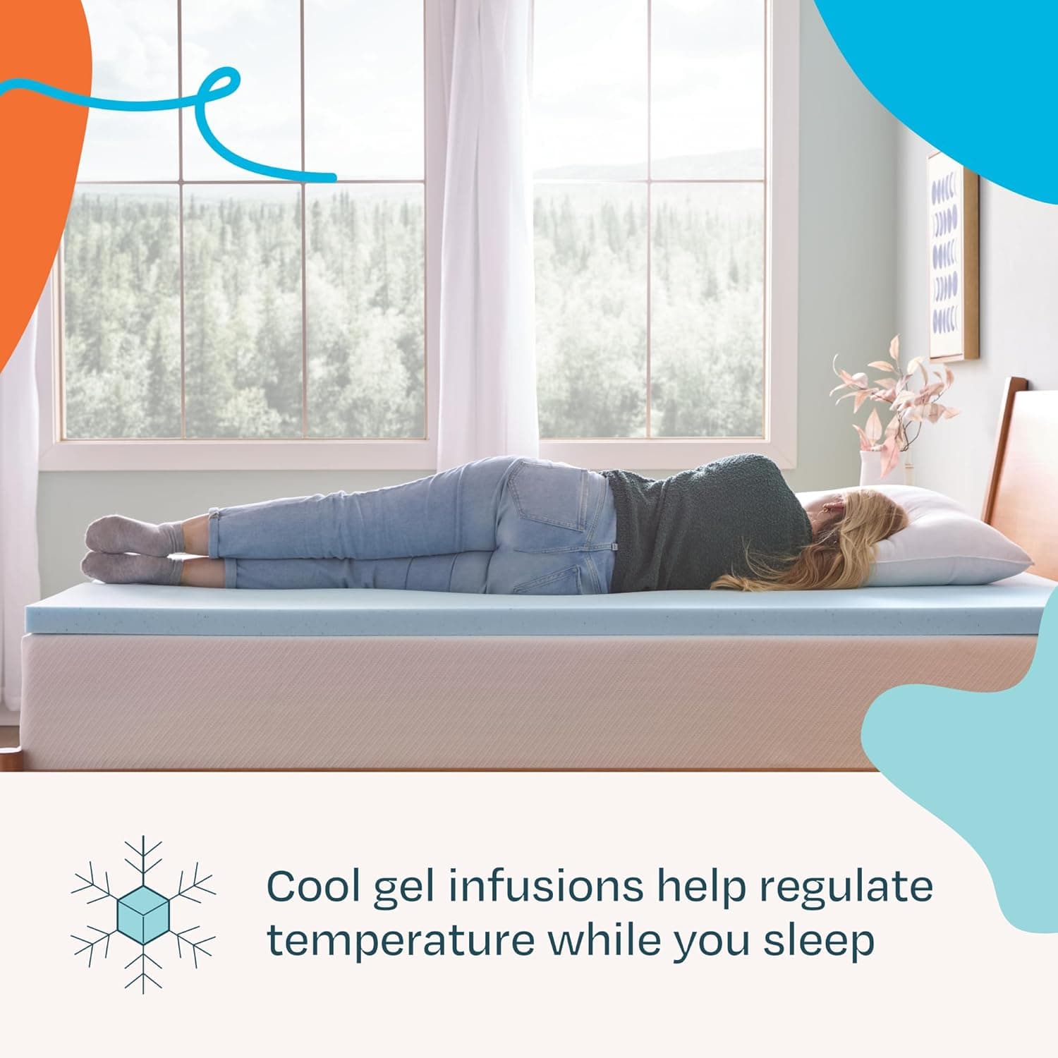 Linenspa 2-Inch Gel Memory Foam Mattress Topper (Twin XL) thumbnail 2