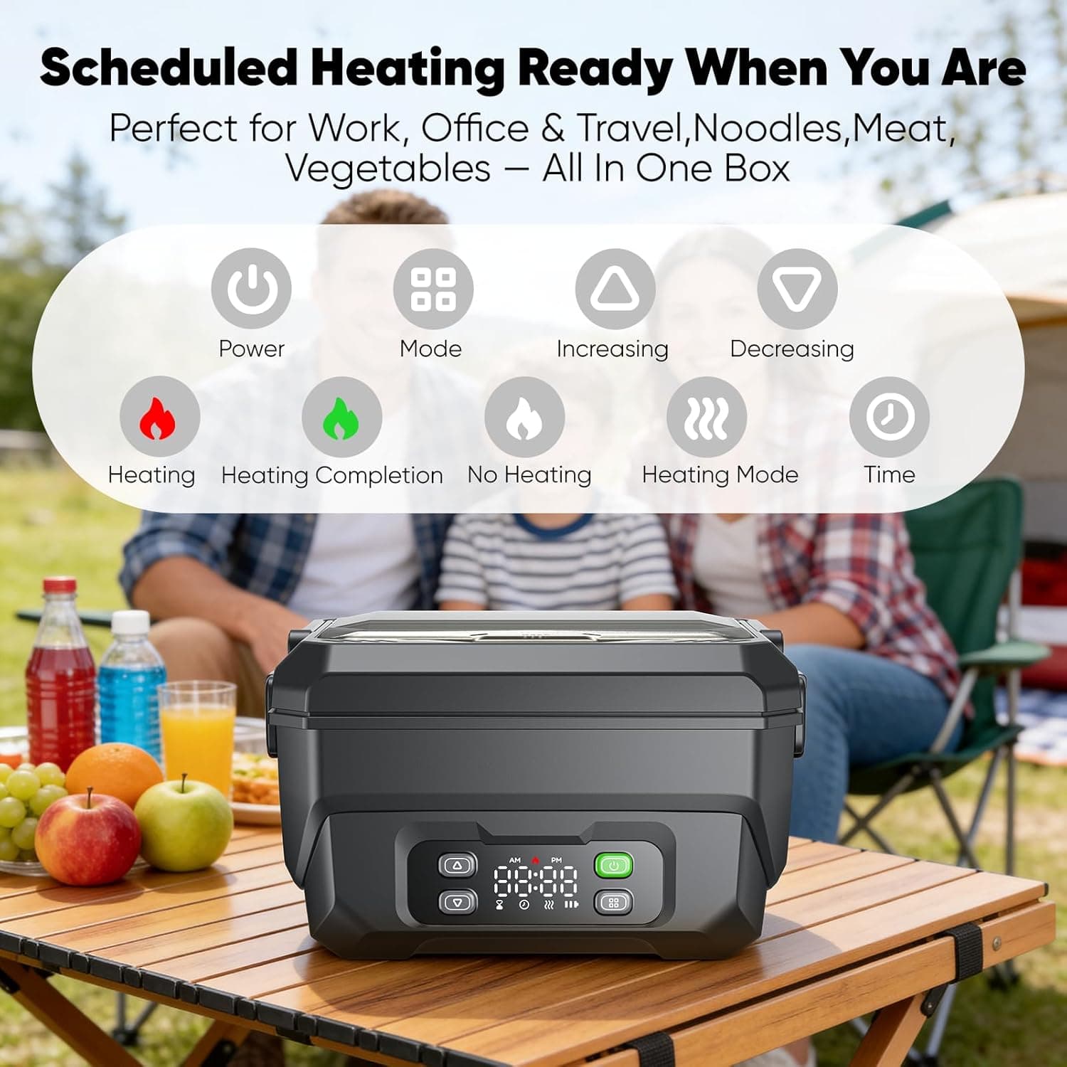 DDZJIAN Cordless Electric Lunch Box 1.5L (22500mAh, Stainless Steel) thumbnail 5