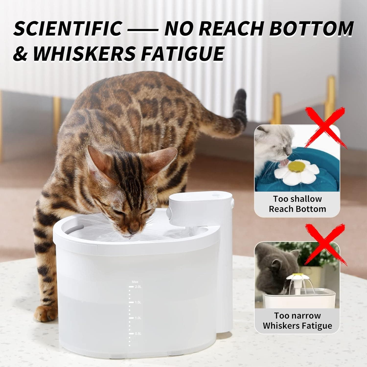 uahpet ZERO Wireless Cat Water Fountain thumbnail 5
