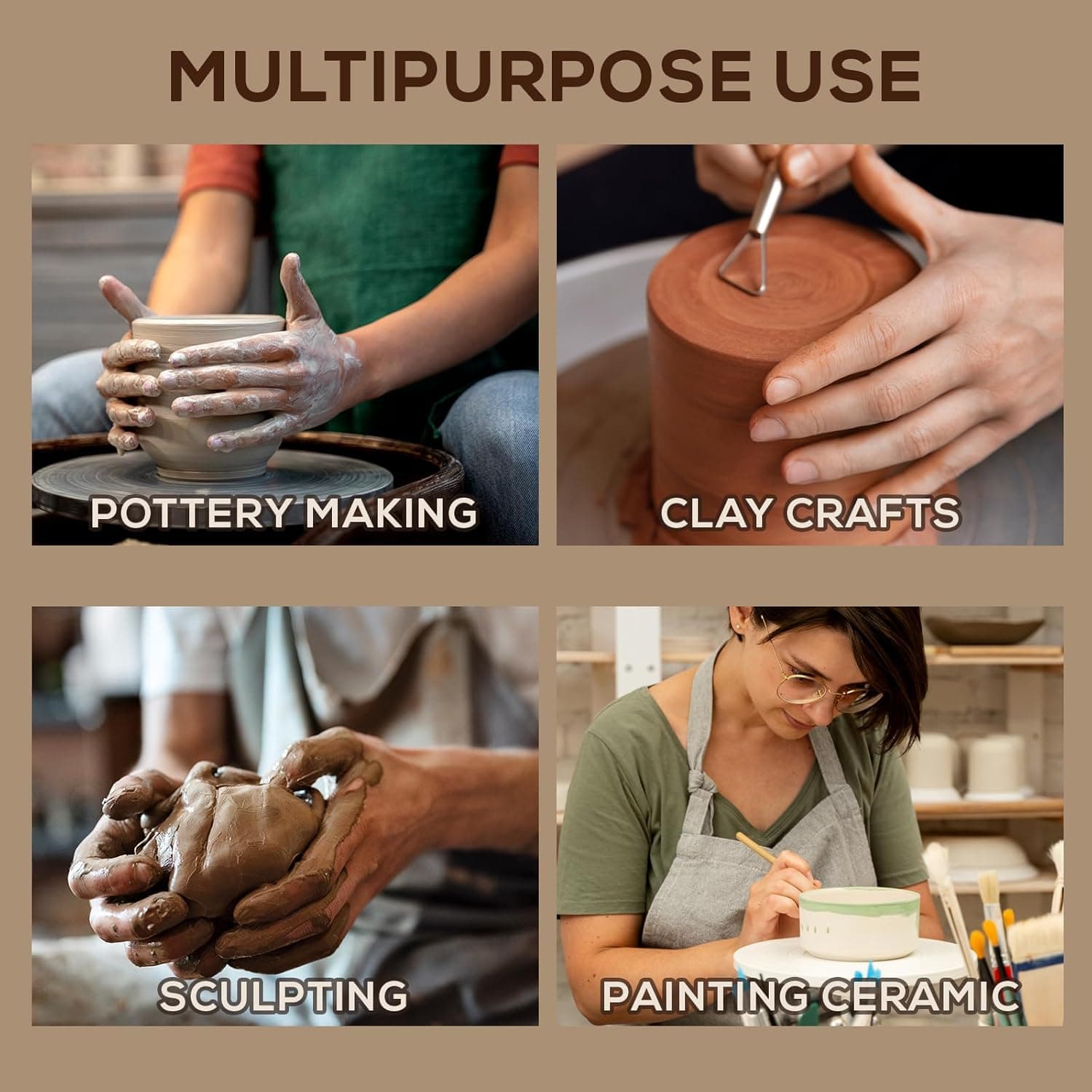 Falling in Art 12 Inch Heavy Duty Metal Pottery Banding Wheel thumbnail 4