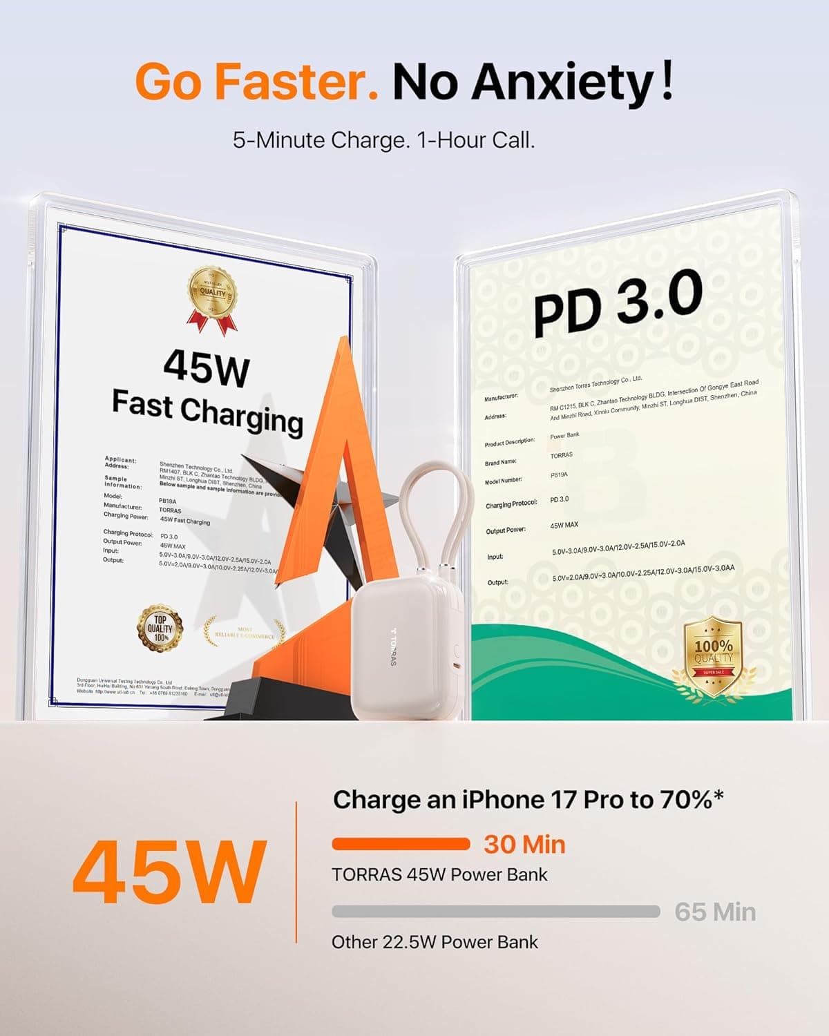 TORRAS EasyGo Portable Charger 10000mAh for Galaxy S26 Ultra thumbnail 2