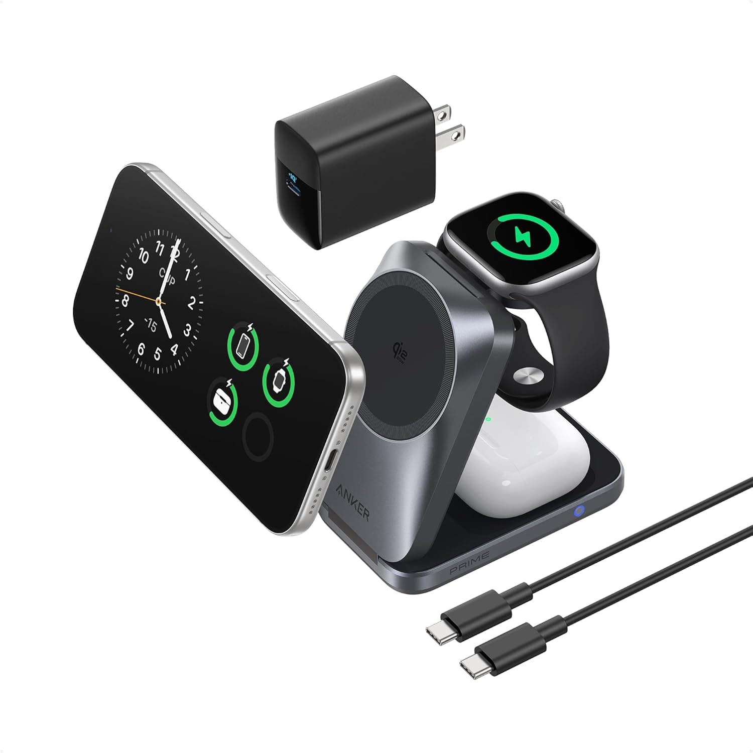 Anker Prime 3-in-1 Wireless Charging Station (Foldable, Qi2.2 25W) - image 1