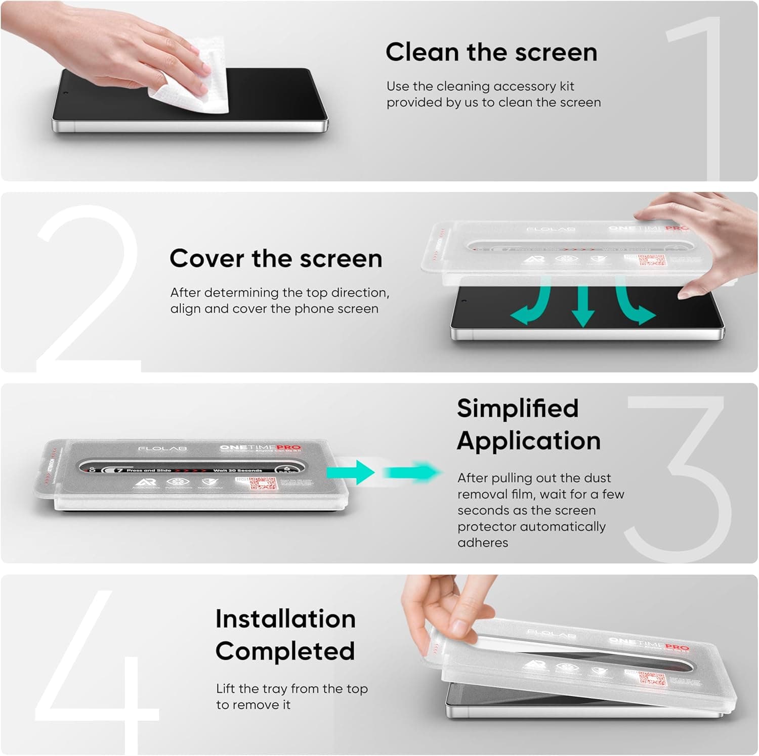 FLOLAB NanoArmour ONETIME PRO Screen Protector for Galaxy S26 Ultra thumbnail 5