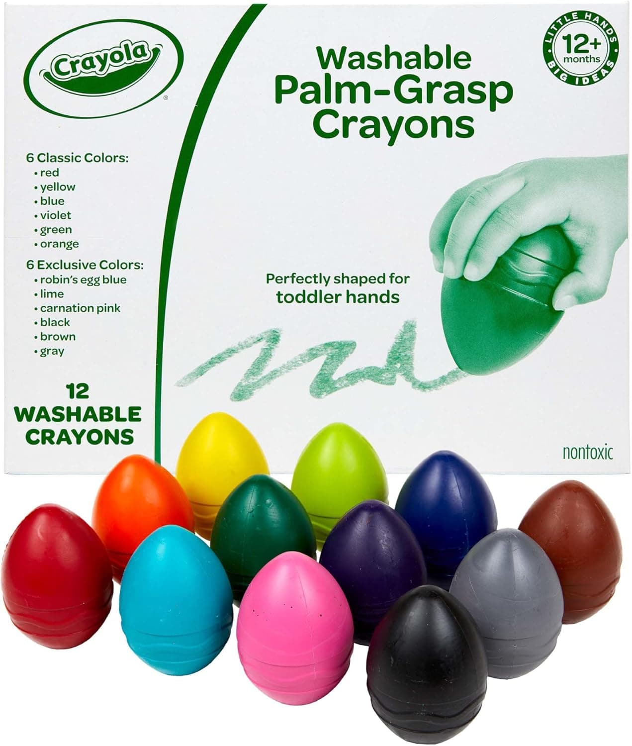 Crayola Large Egg Crayons 12 Count - image 1