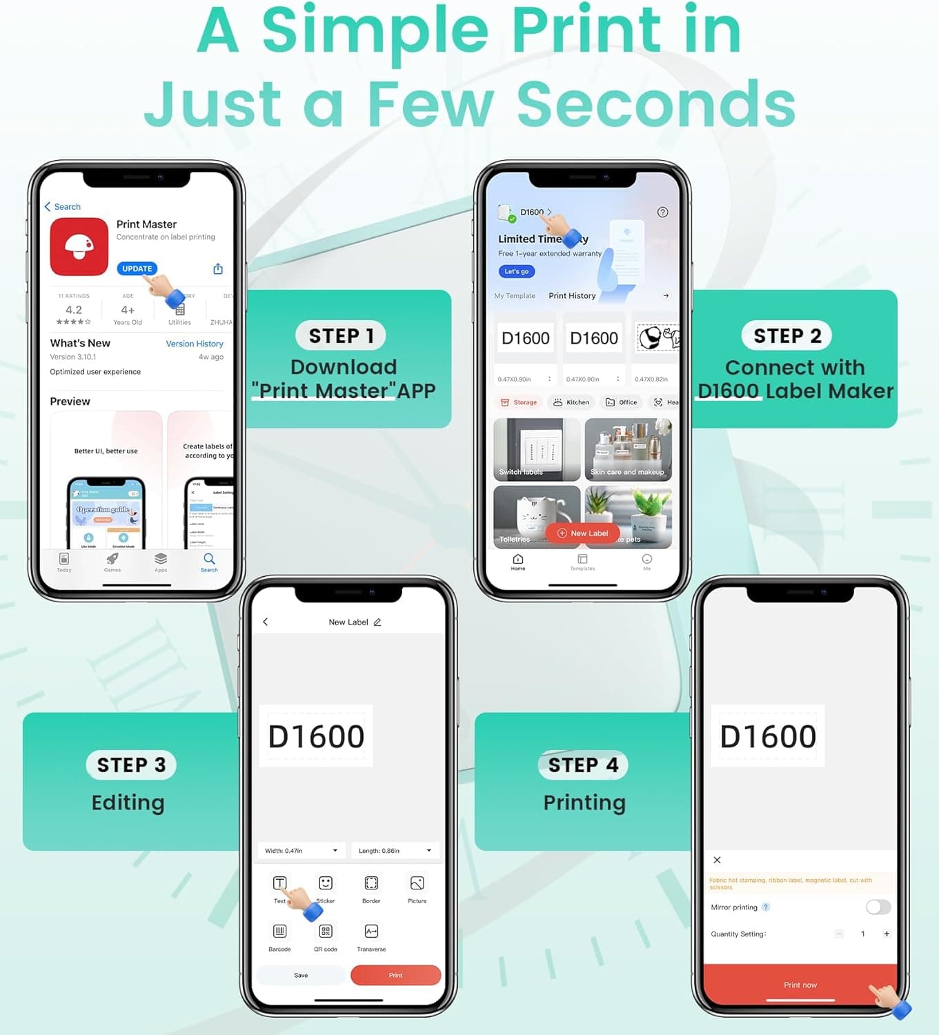 Vixic D1600 Bluetooth Label Maker thumbnail 4