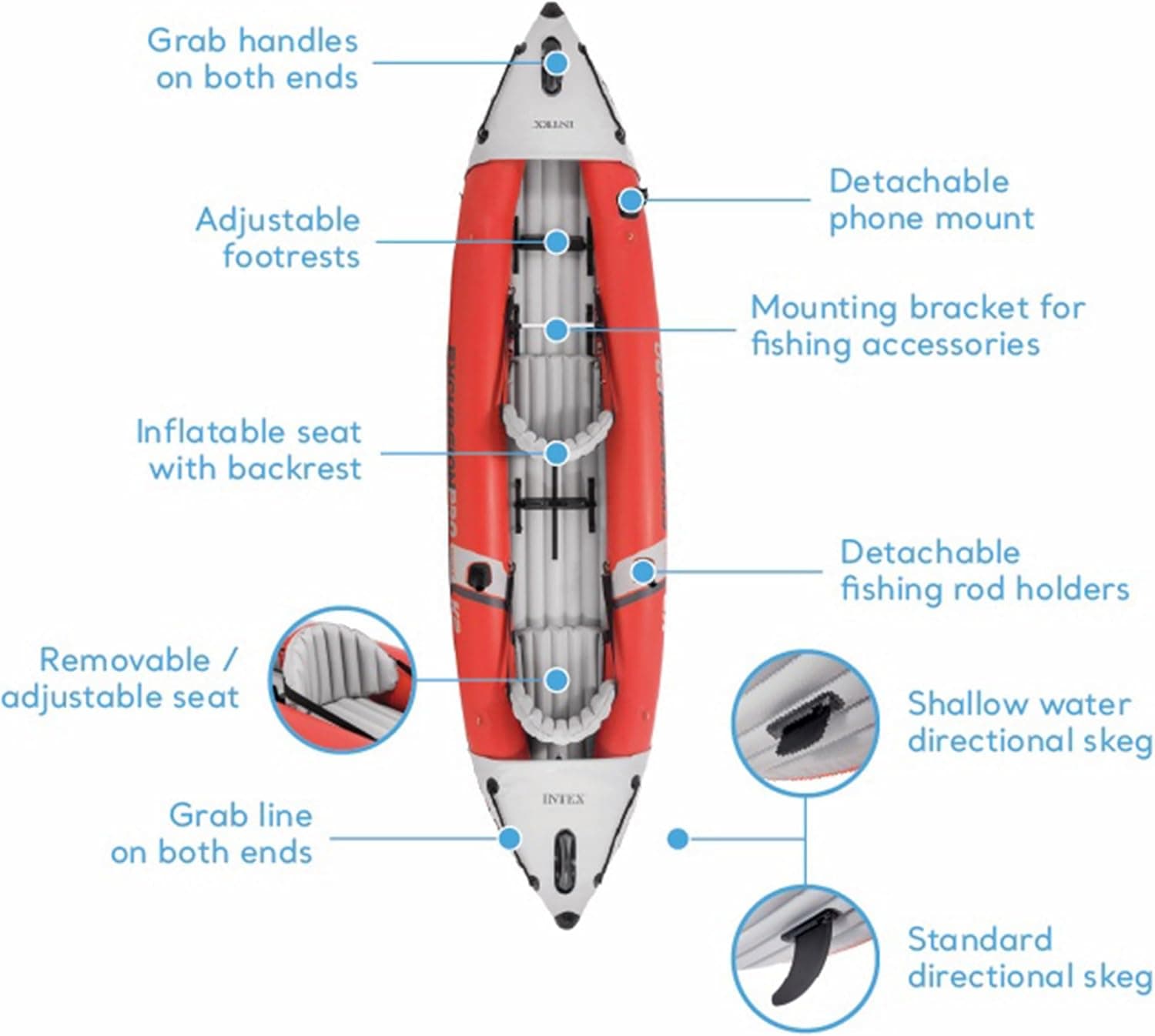 Intex Excursion Pro K2 Inflatable Kayak thumbnail 4