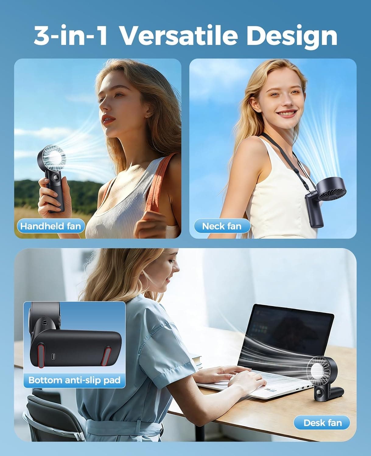 Eastfox 2026 3-in-1 Handheld Turbo Fan with Ice Cooler thumbnail 3