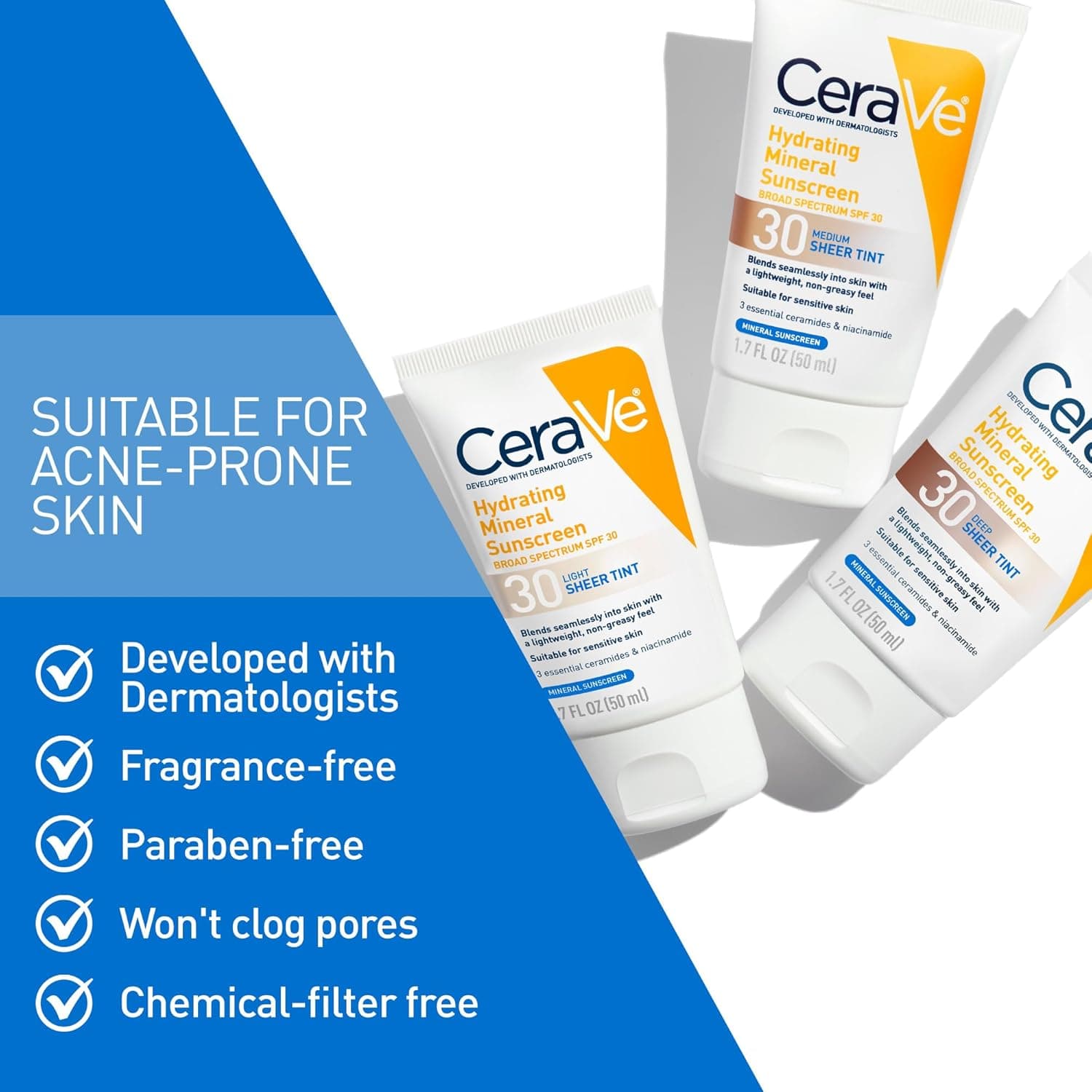 CeraVe Hydrating Mineral Sunscreen SPF 30 Sheer Tint thumbnail 5