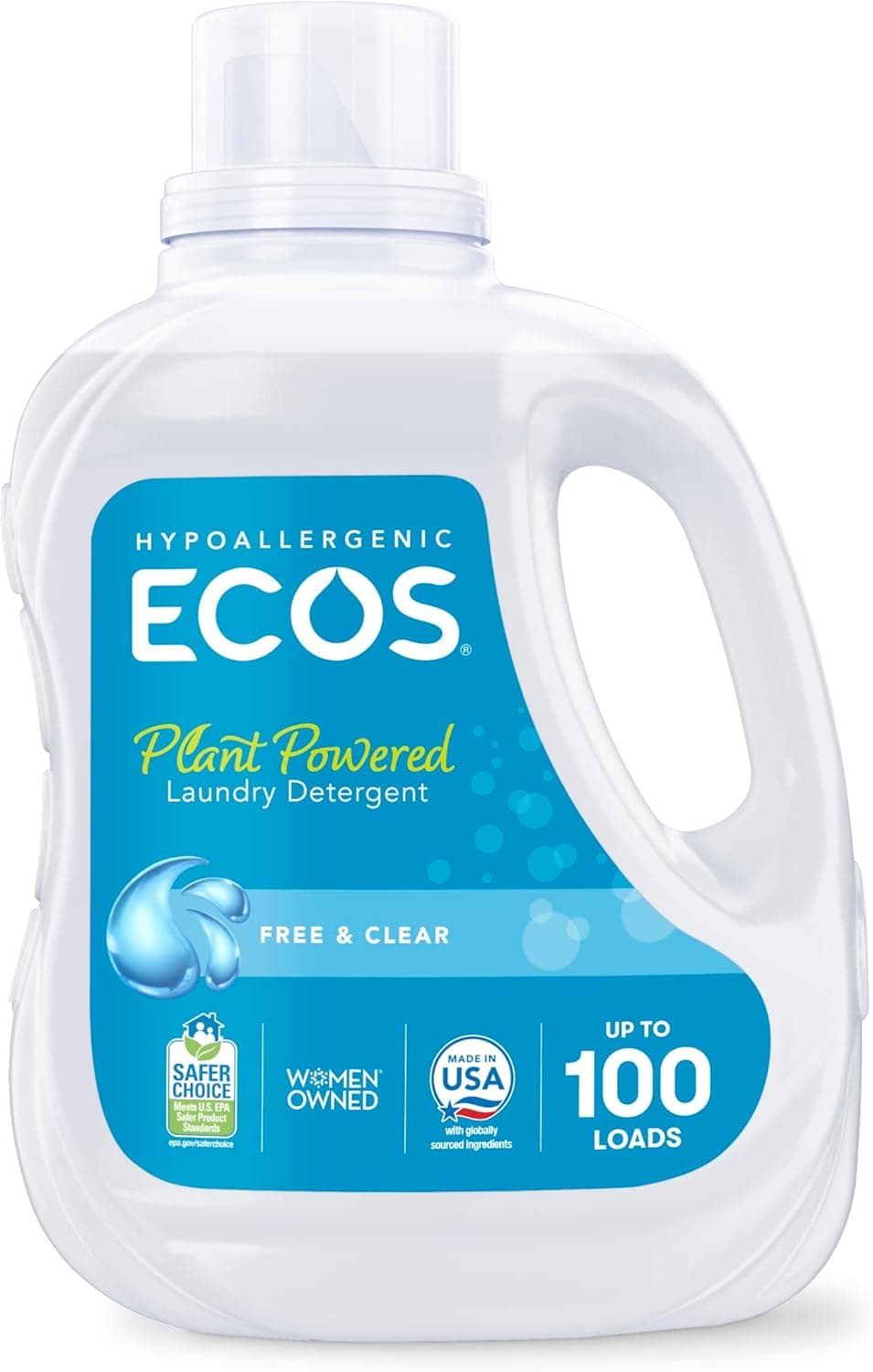 ECOS Laundry Detergent Liquid, Free & Clear (100 fl oz, 100 Loads) - image 1