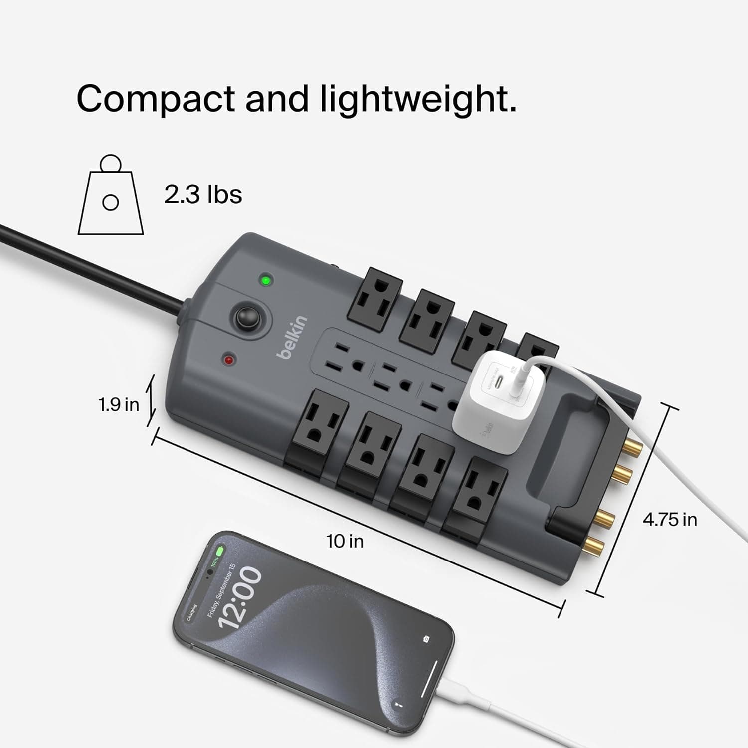 Belkin 12-Outlet Pivot-Plug Surge Protector thumbnail 4