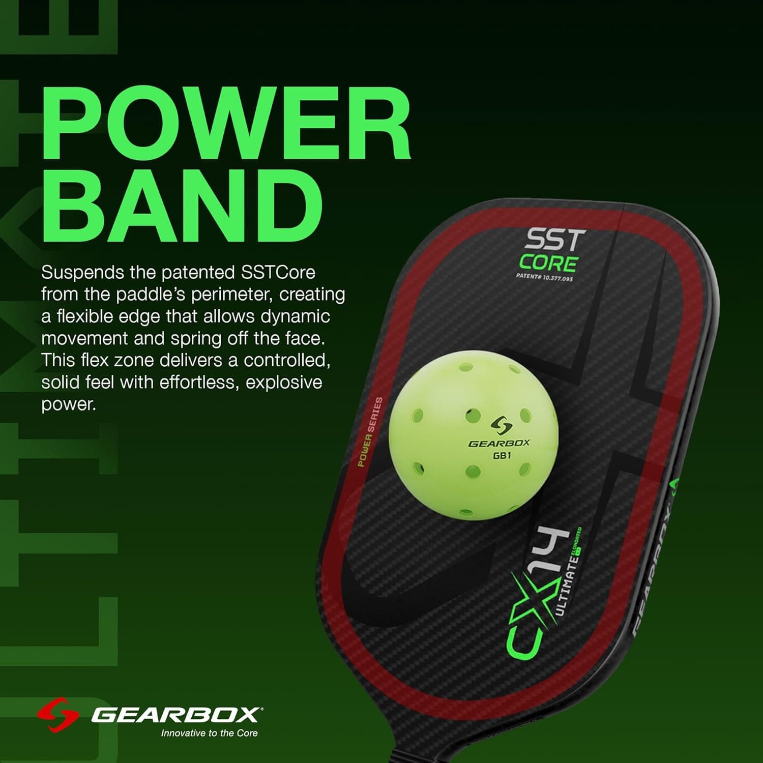 Gearbox CX14E Ultimate Power Elongated Pickleball Paddle thumbnail 2