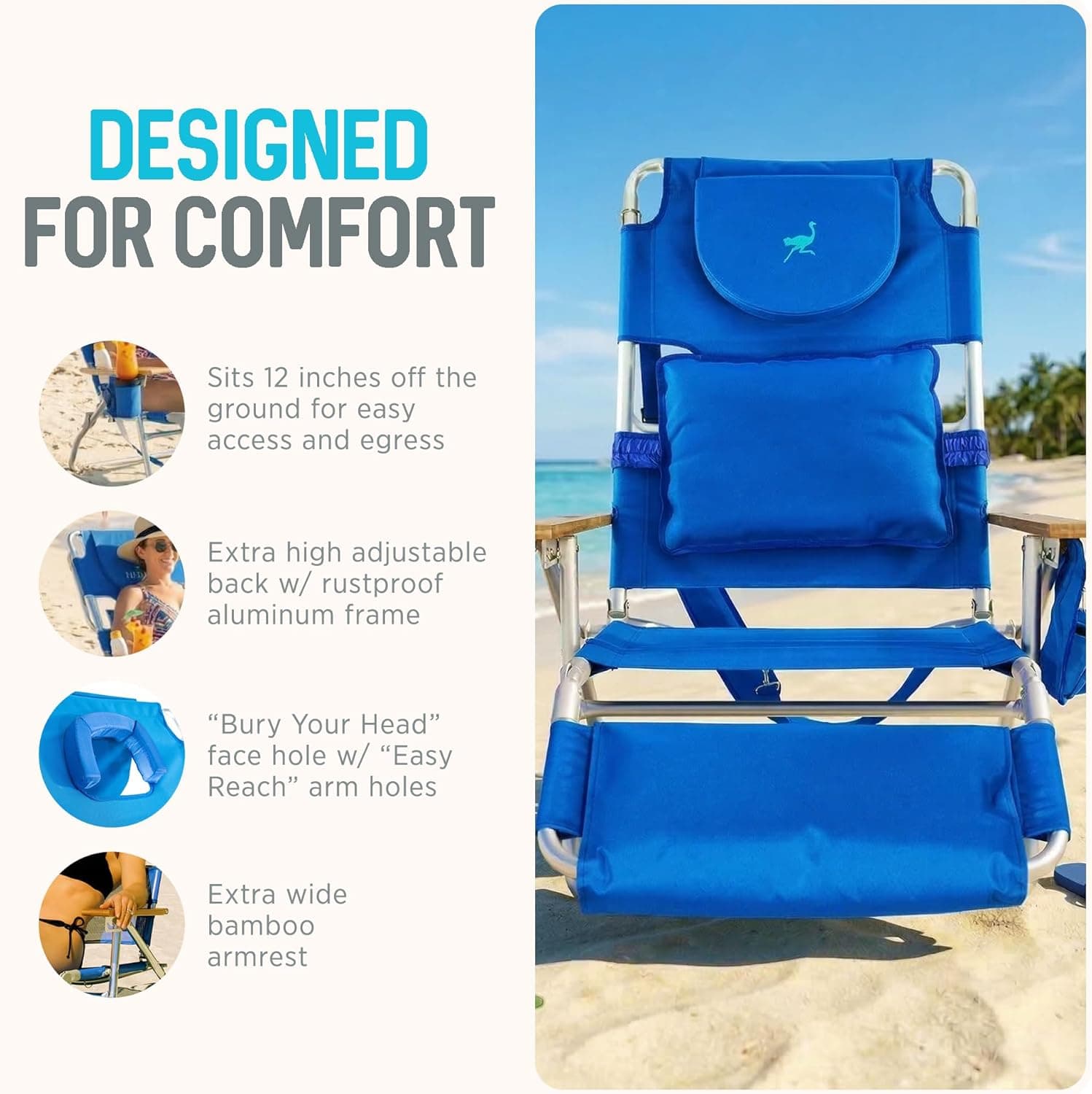 Ostrich Deluxe 3N1 Beach Lounge Chair thumbnail 5