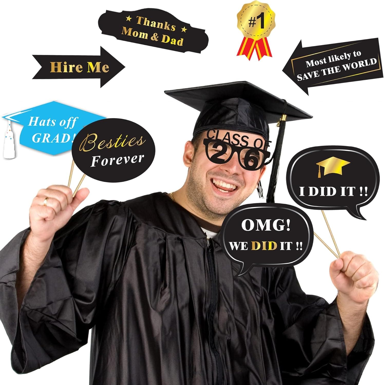 Konsait Graduation Photo Booth Props (50 Count) thumbnail 5