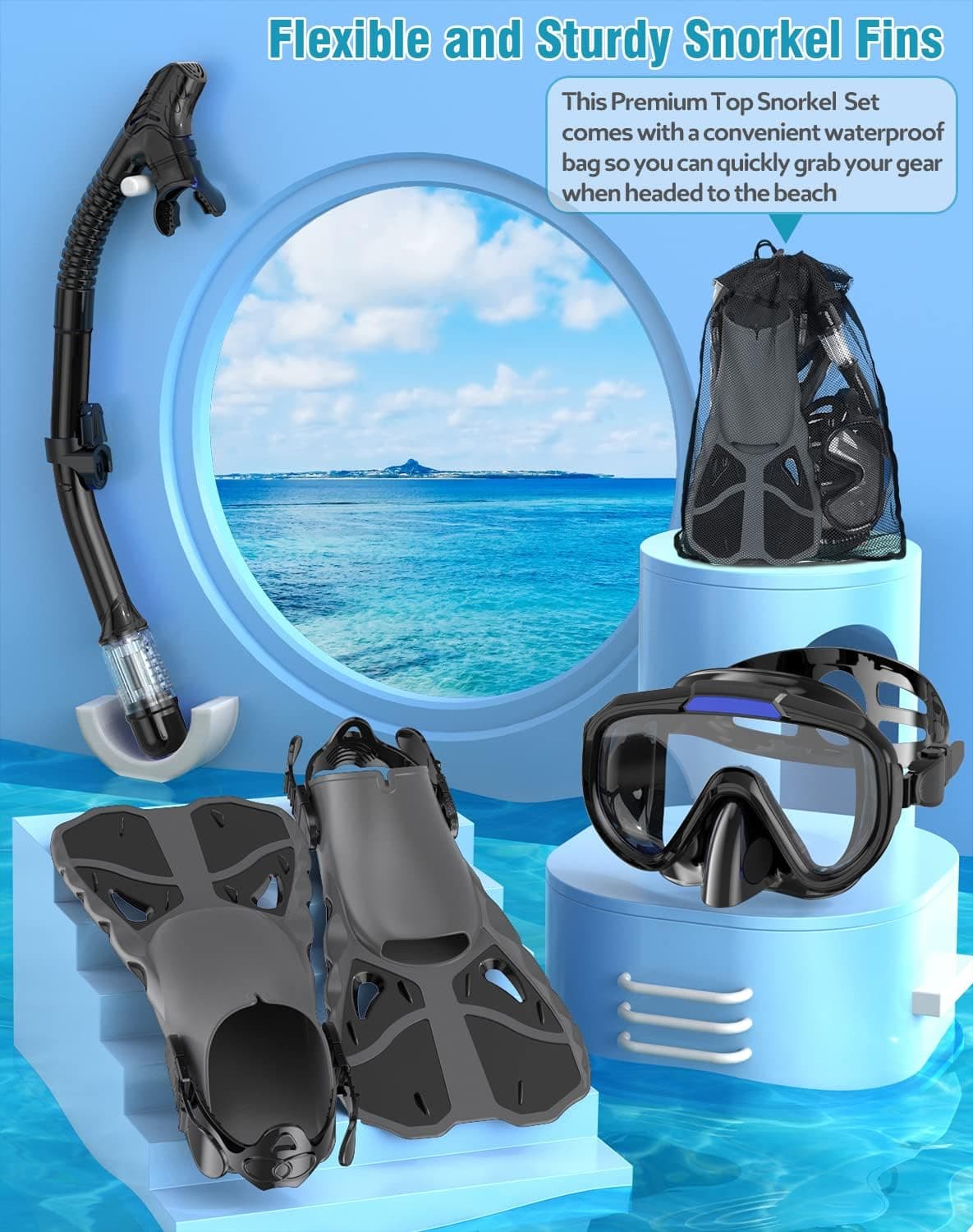 Vengreedo Snorkel Set with Fins for Adults thumbnail 5