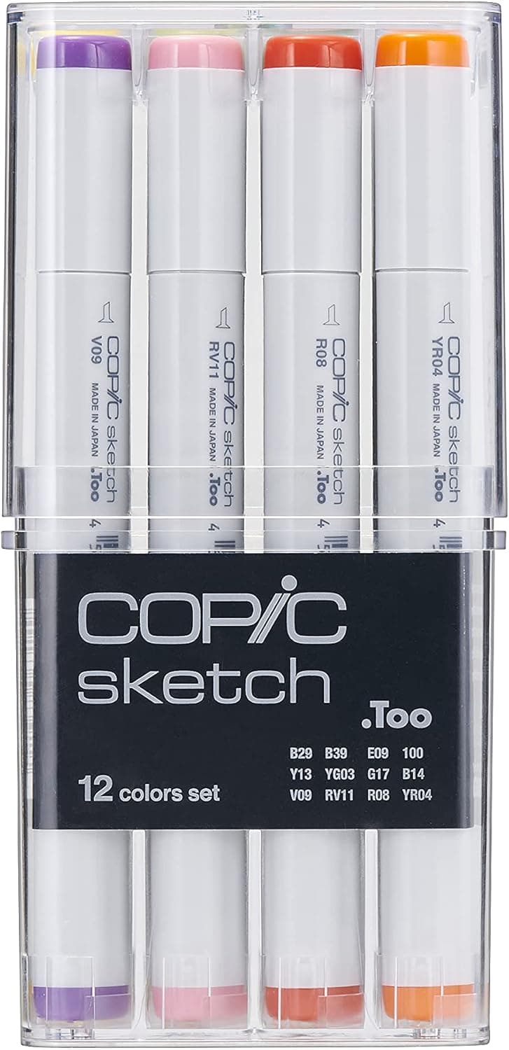 Copic Sketch Alcohol-Based Markers, 12-Piece Basic Set thumbnail 2