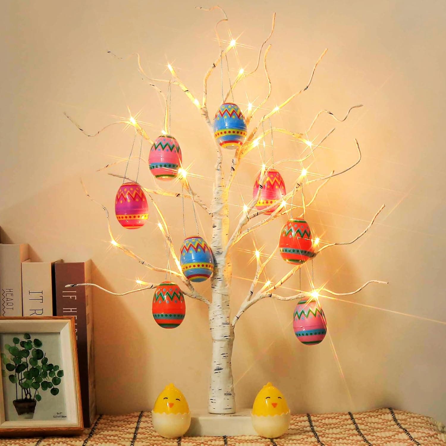 EAMBRITE Lighted Easter Egg Tree with 10 Egg Ornaments - image 1
