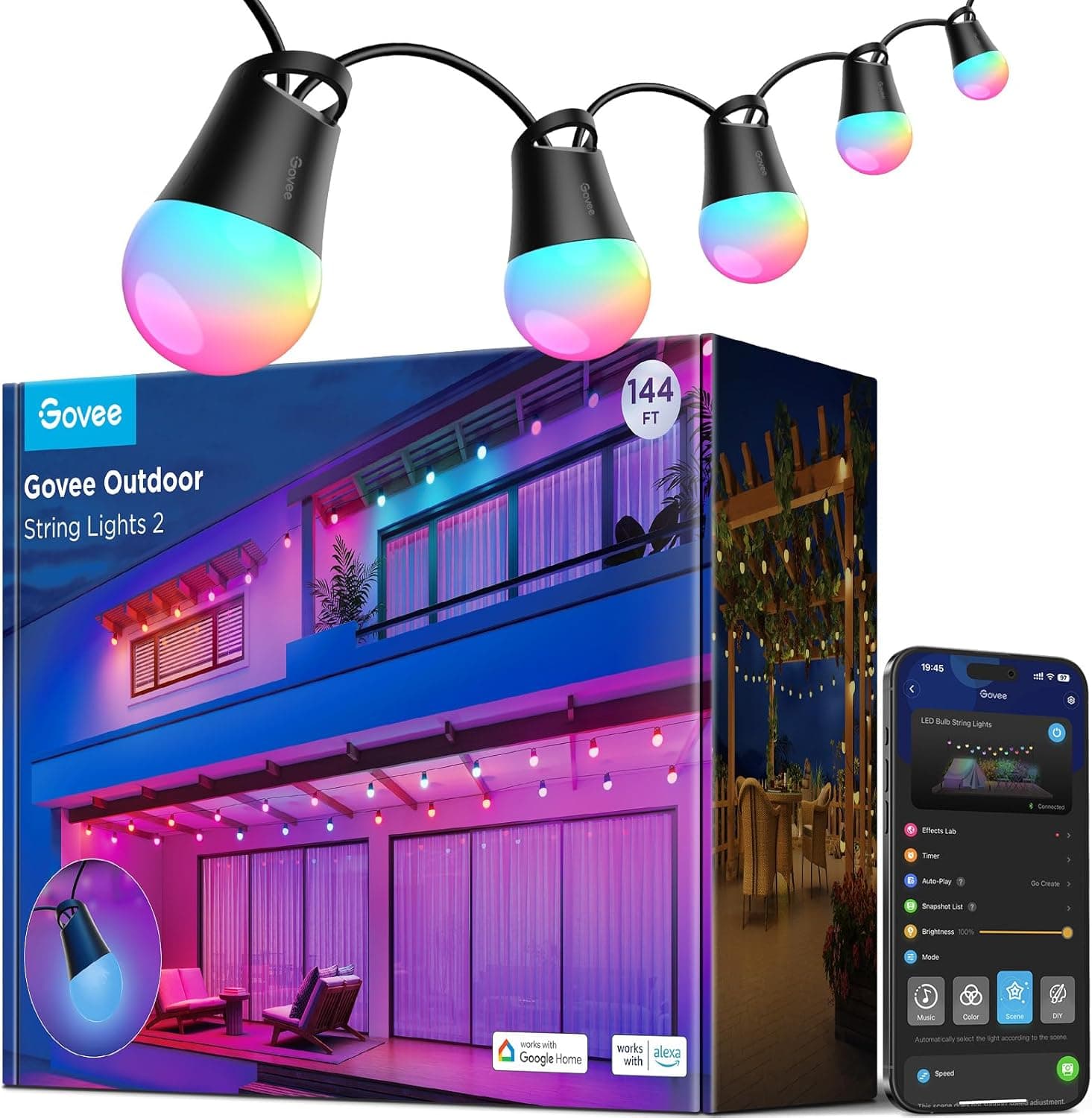 Govee Smart Outdoor String Lights 2 144ft - image 1