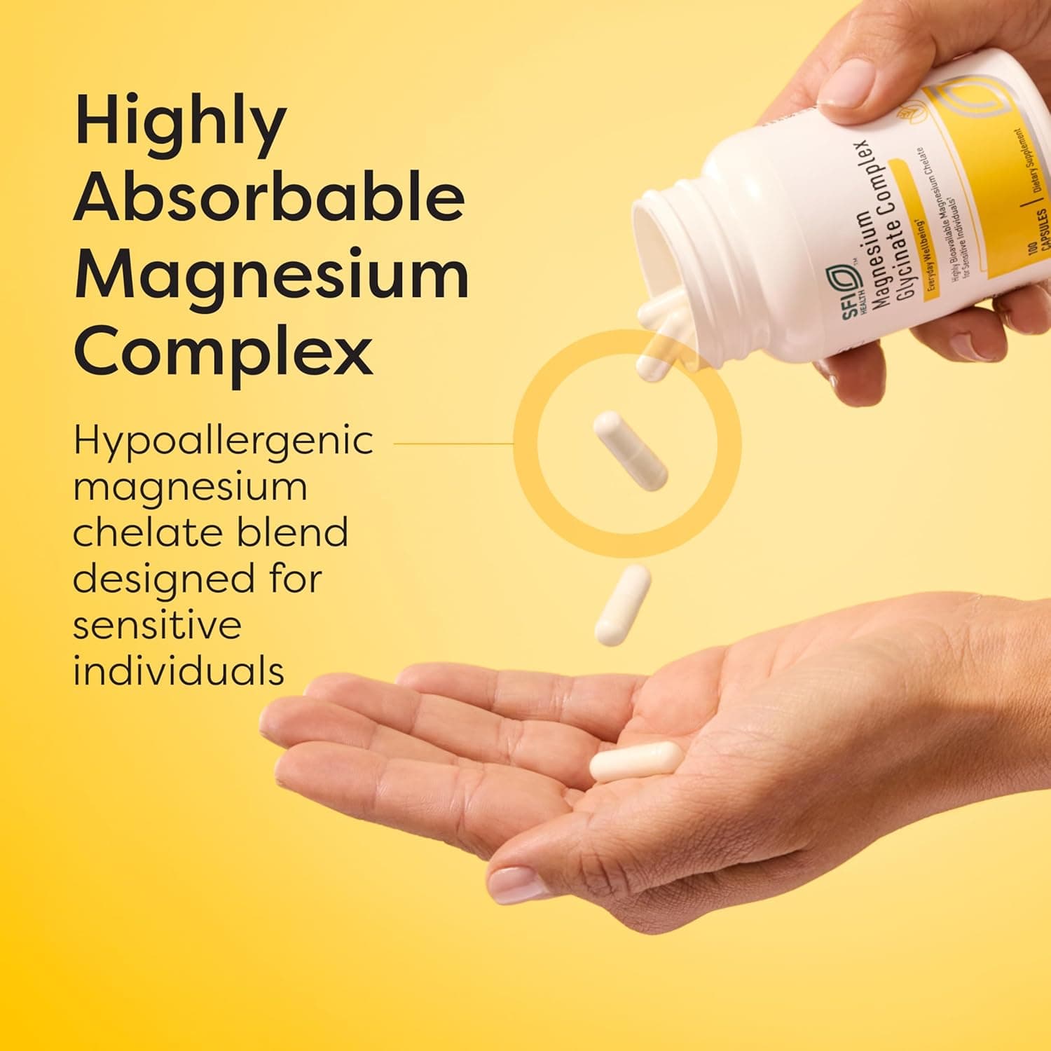 Klaire Labs Magnesium Glycinate Complex, 100 Capsules thumbnail 3