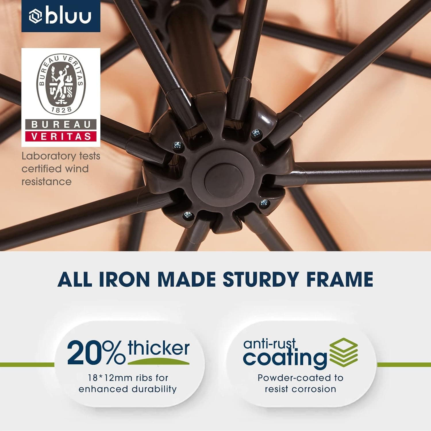 BLUU BANYAN 10 FT Patio Offset Cantilever Umbrella with Infinite Tilt and Cross Base thumbnail 5