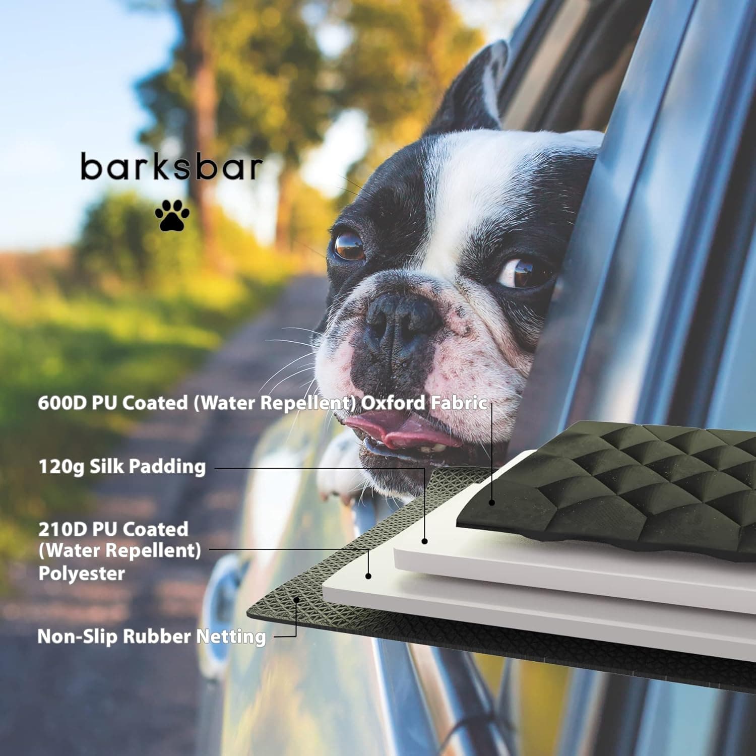 BarksBar Luxury Pet Car Seat Cover thumbnail 4